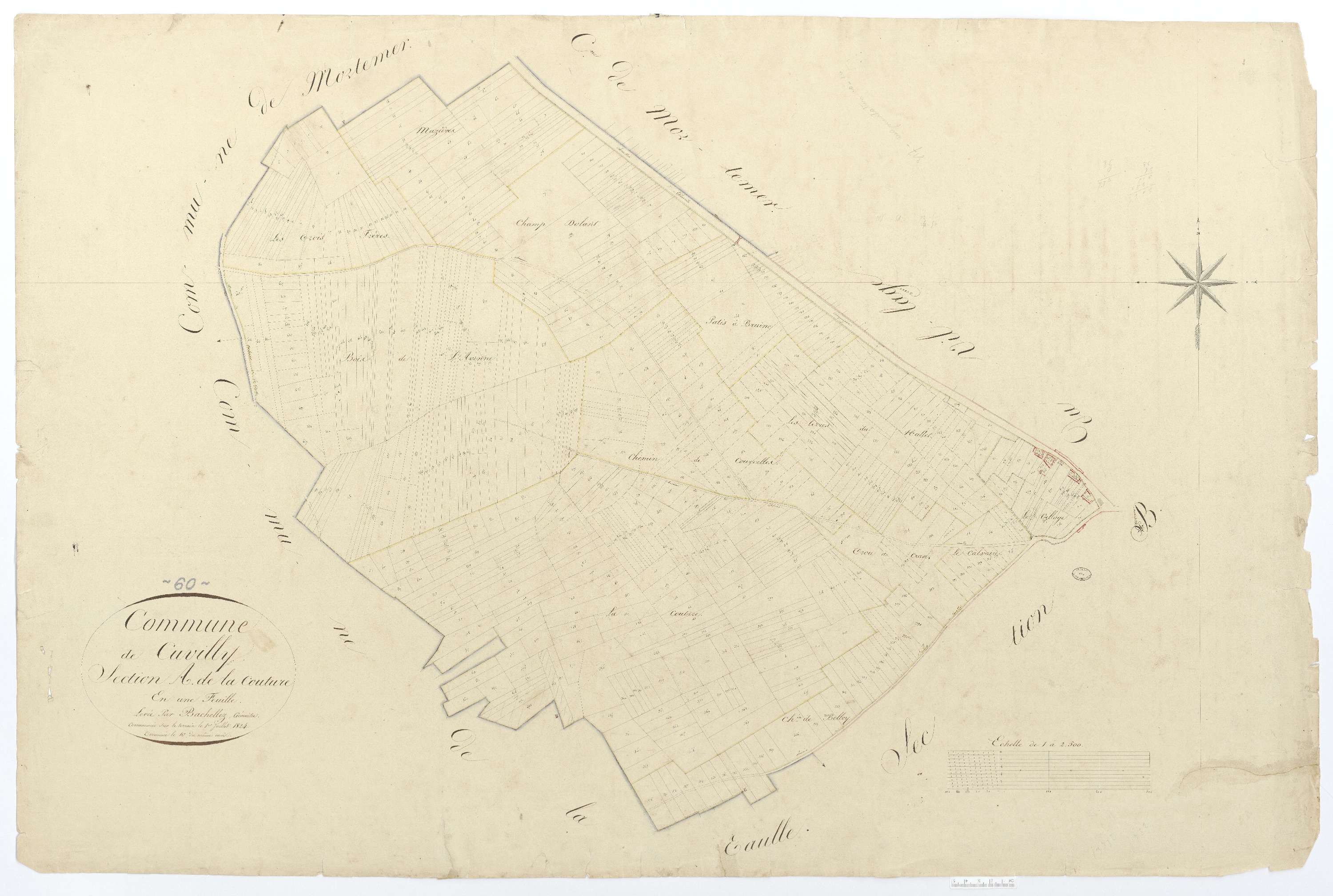 Cuvilly - Cadastre napoléonien, section A, feuille unique