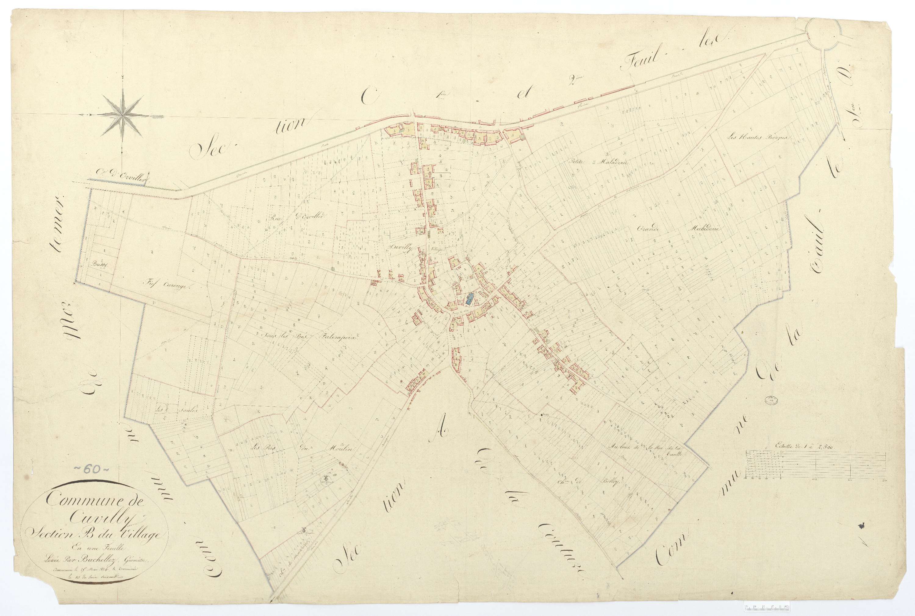 Cuvilly - Cadastre napoléonien, section B, feuille unique