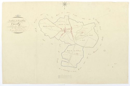 Cuvilly - Cadastre napoléonien, tableau d'assemblage