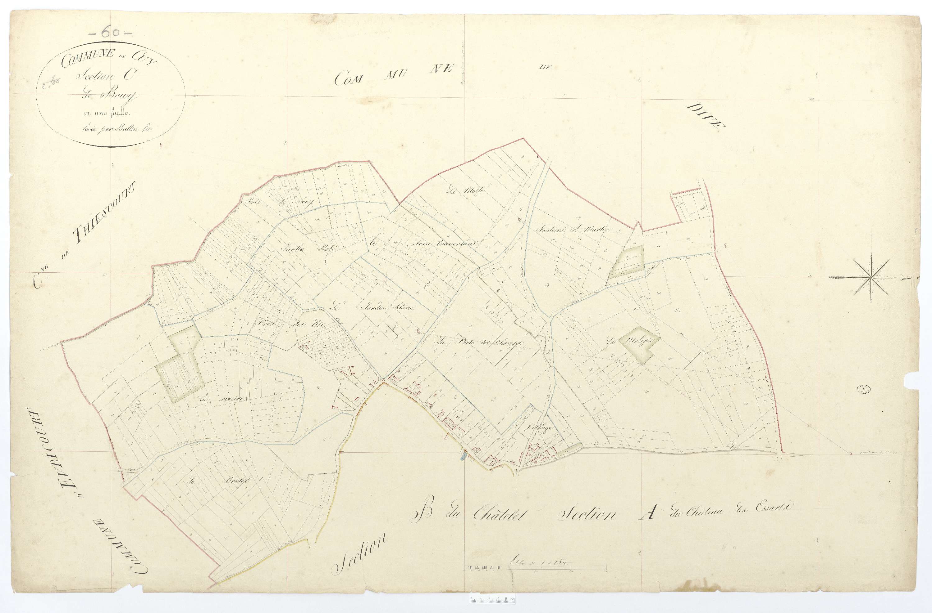 Cuy - Cadastre napoléonien, section C, feuille unique