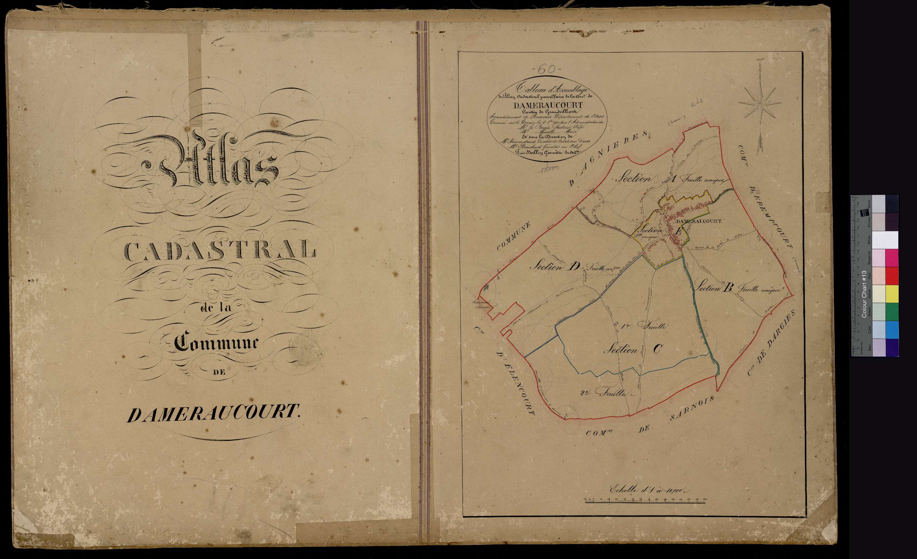 Daméraucourt - Cadastre napoléonien, tableau d'assemblage