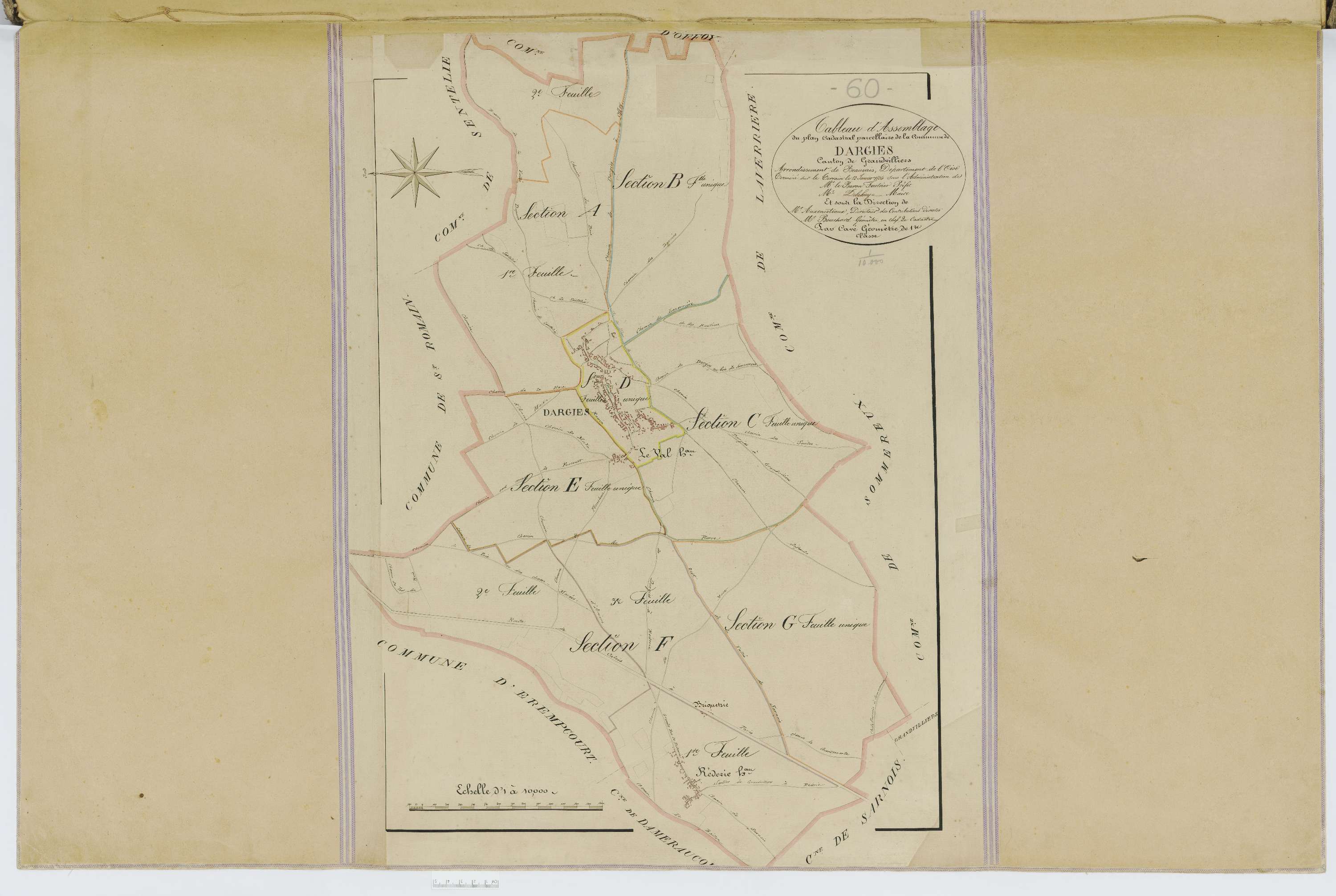 Dargies - Cadastre napoléonien, tableau d'assemblage