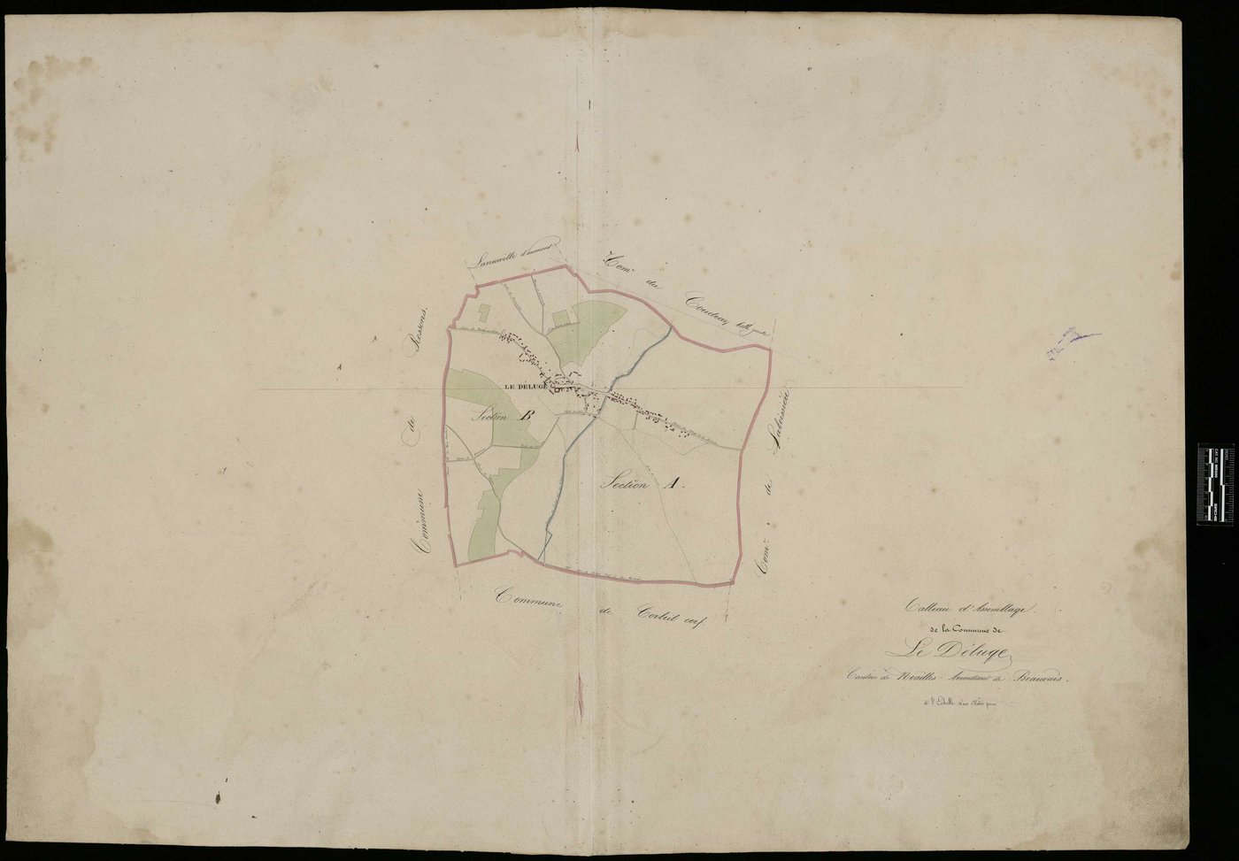 Le Déluge - Cadastre napoléonien, tableau d'assemblage village