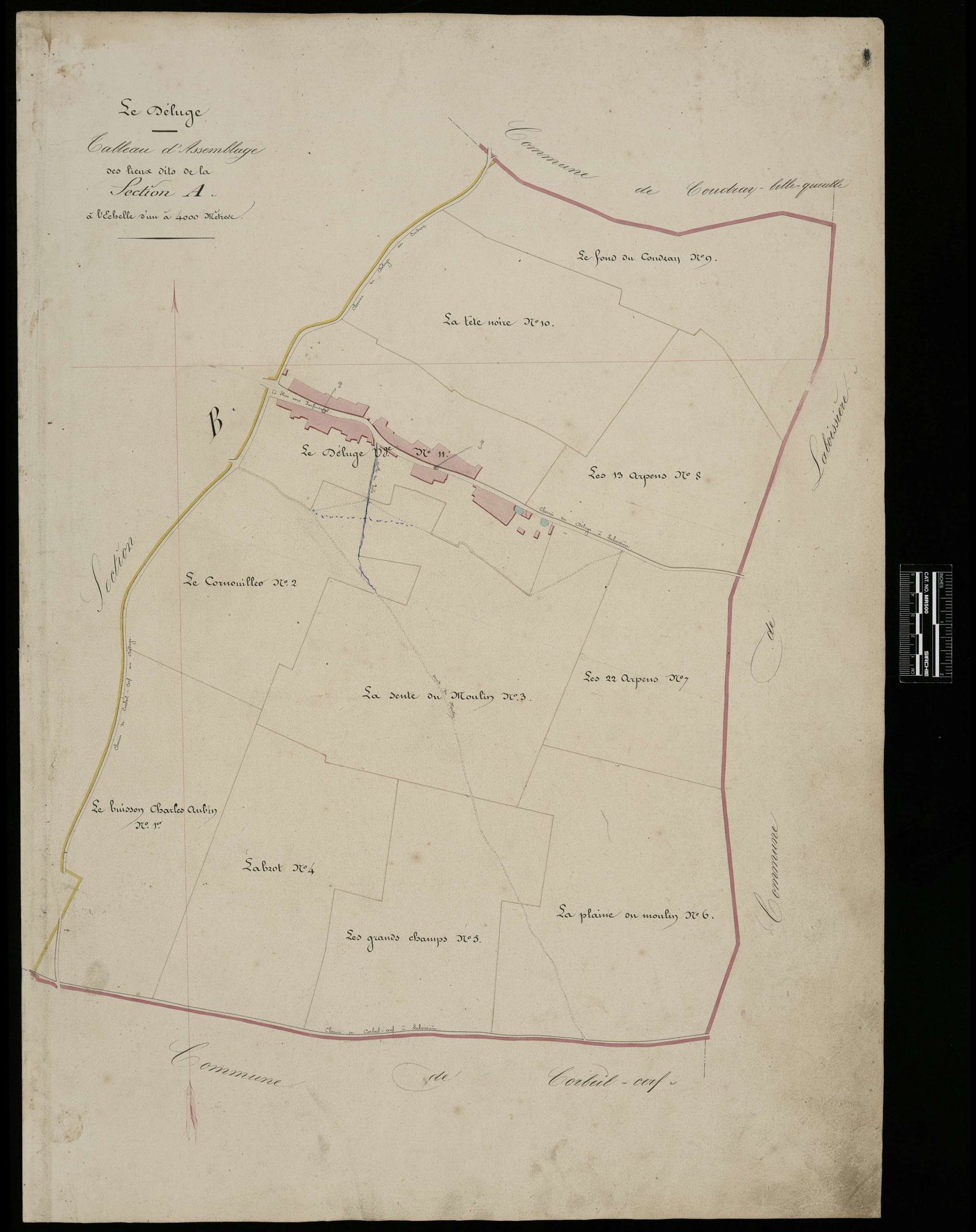 Le Déluge - Cadastre napoléonien, tableau d'assemblage, section A