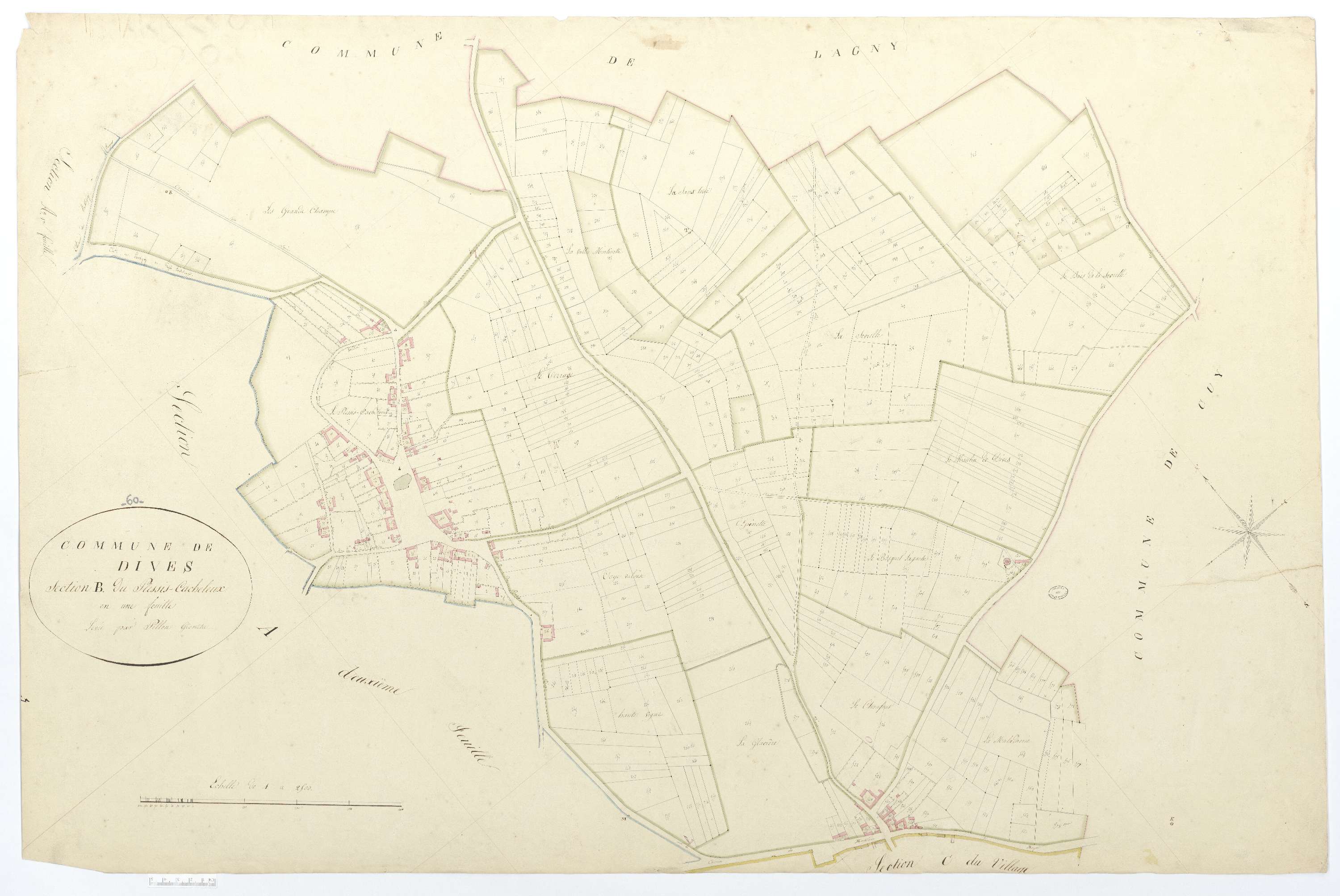 Dives - Cadastre napoléonien, section B, feuille unique