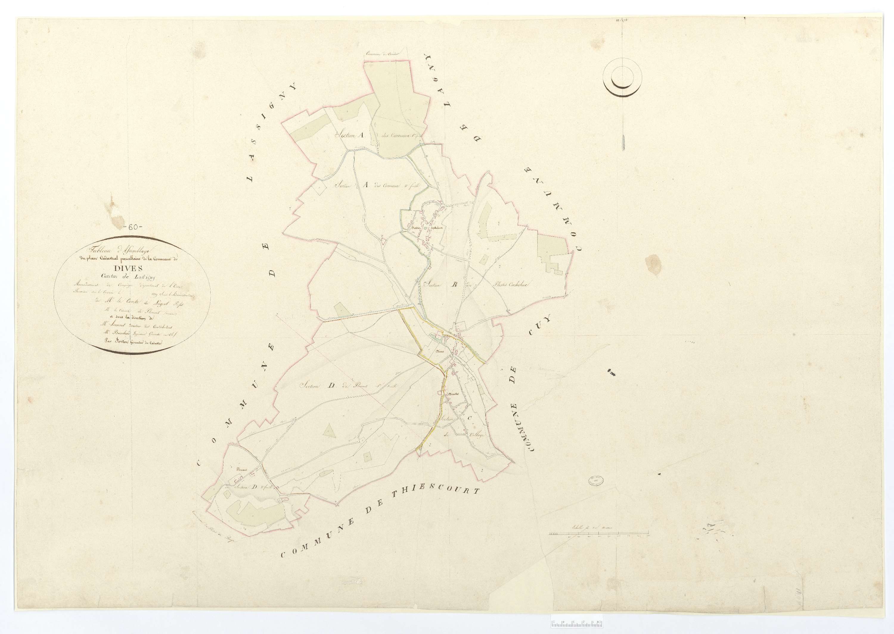 Dives - Cadastre napoléonien, tableau d'assemblage