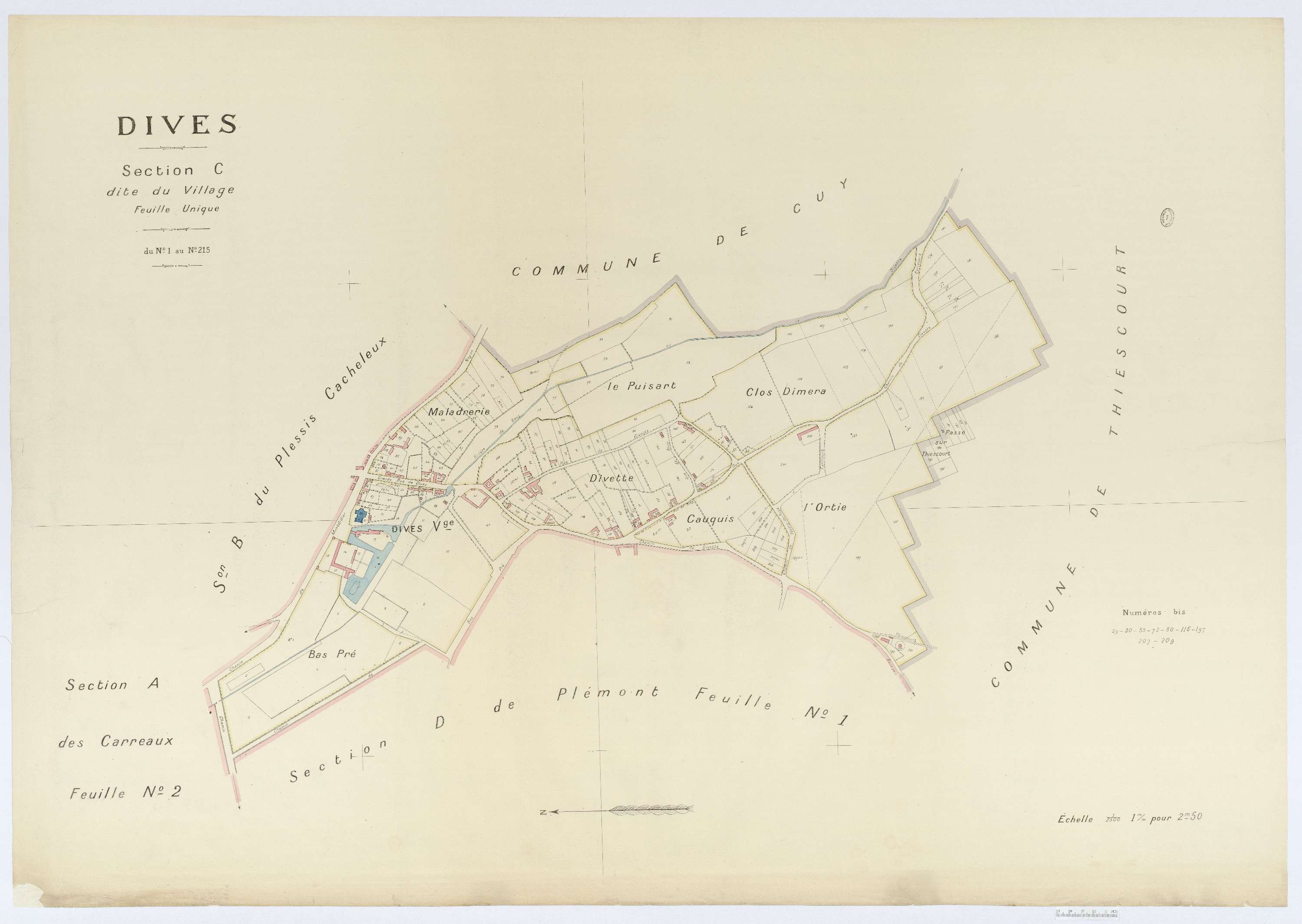 Dives - Cadastre napoléonien (copie), section C, feuille unique
