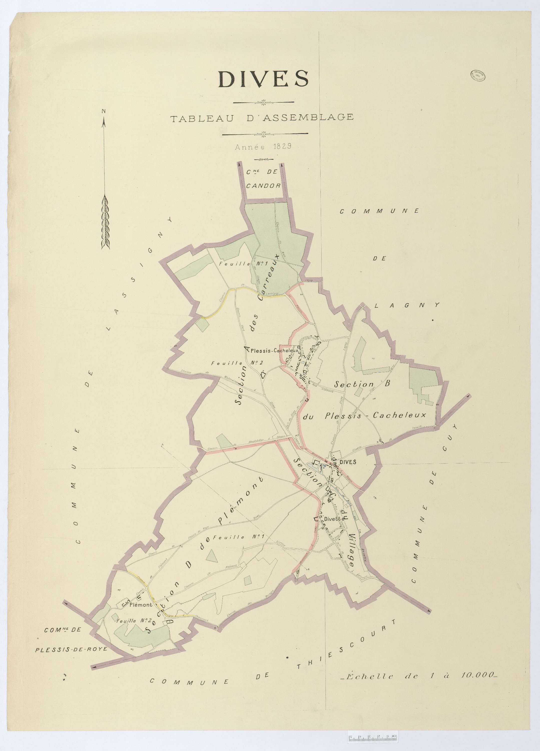 Dives - Cadastre napoléonien (copie), tableau d'assemblage