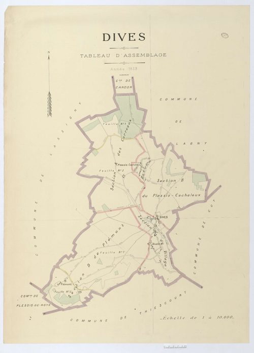 Dives - Cadastre napoléonien (copie), tableau d'assemblage