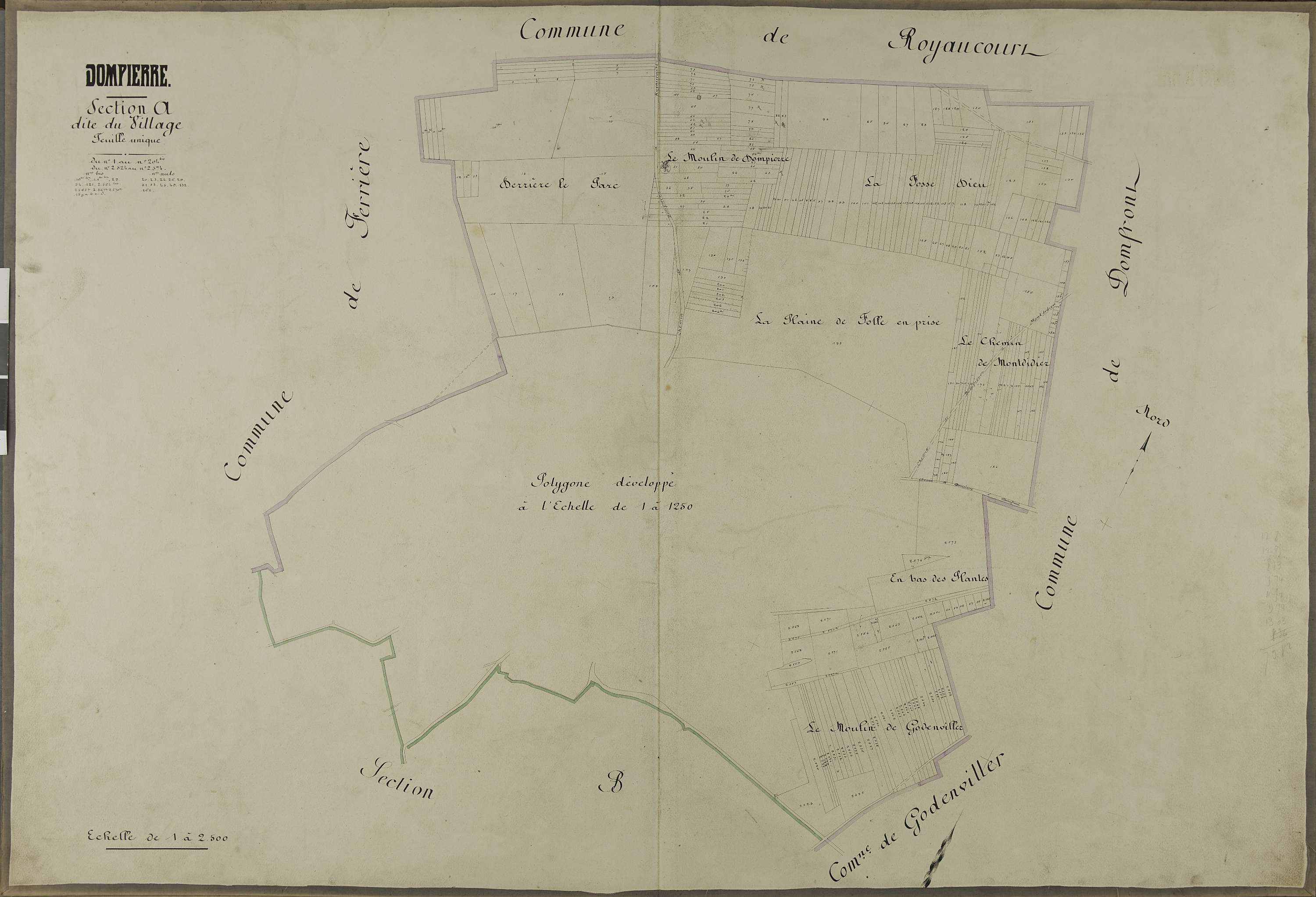 Dompierre - Cadastre napoléonien, section A1