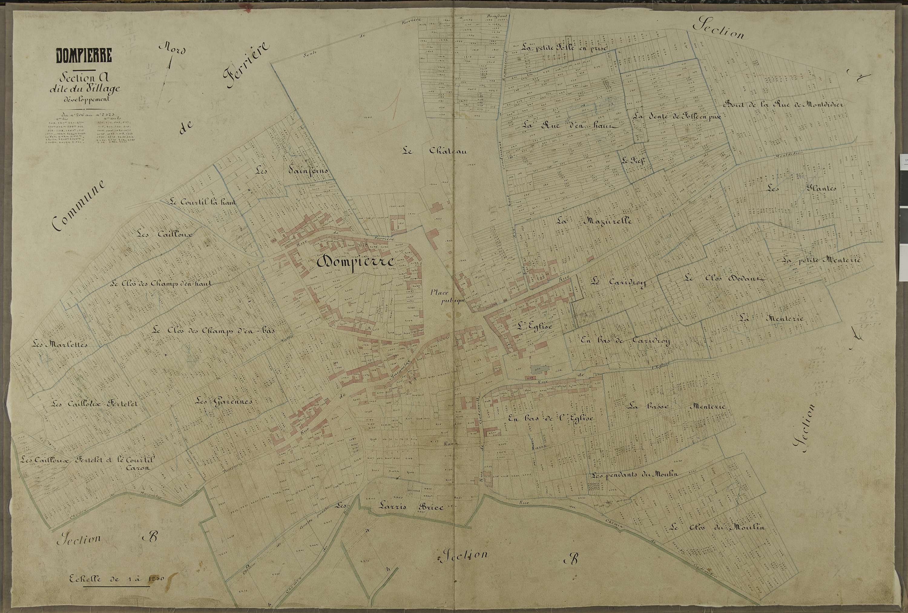 Dompierre - Cadastre napoléonien, section A2