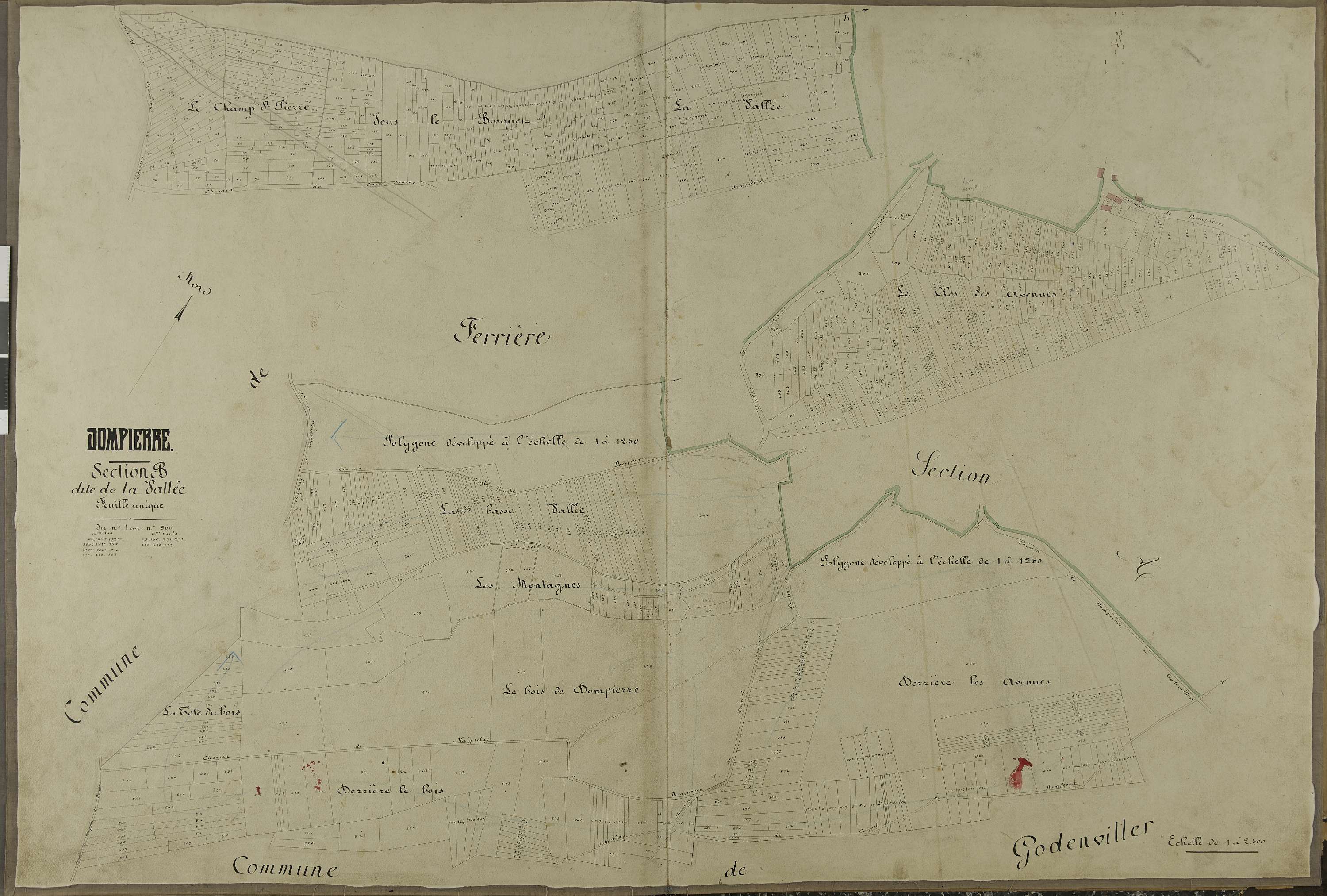 Dompierre - Cadastre napoléonien, section B