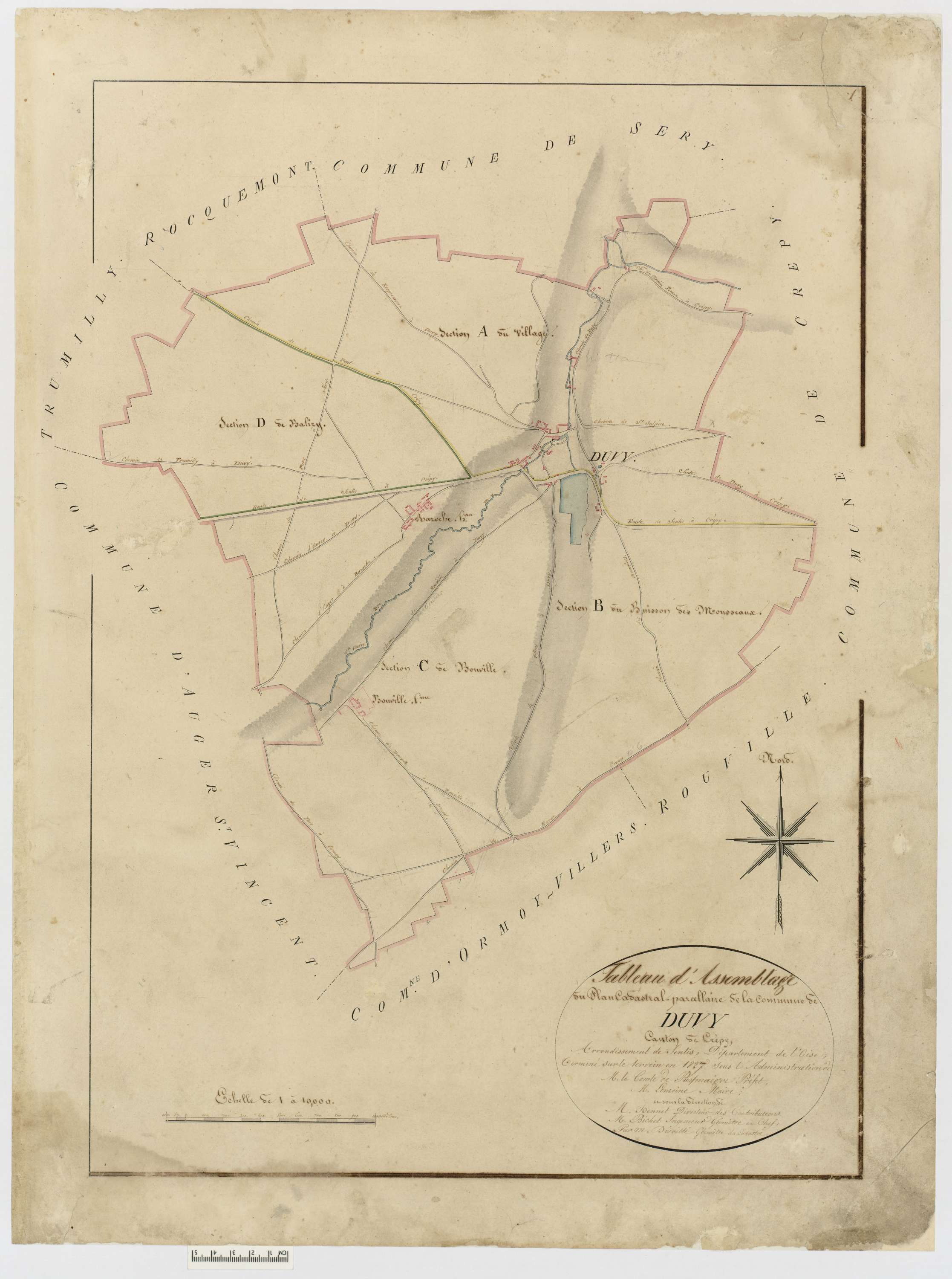 Duvy - Cadastre napoléonien, tableau d'assemblage
