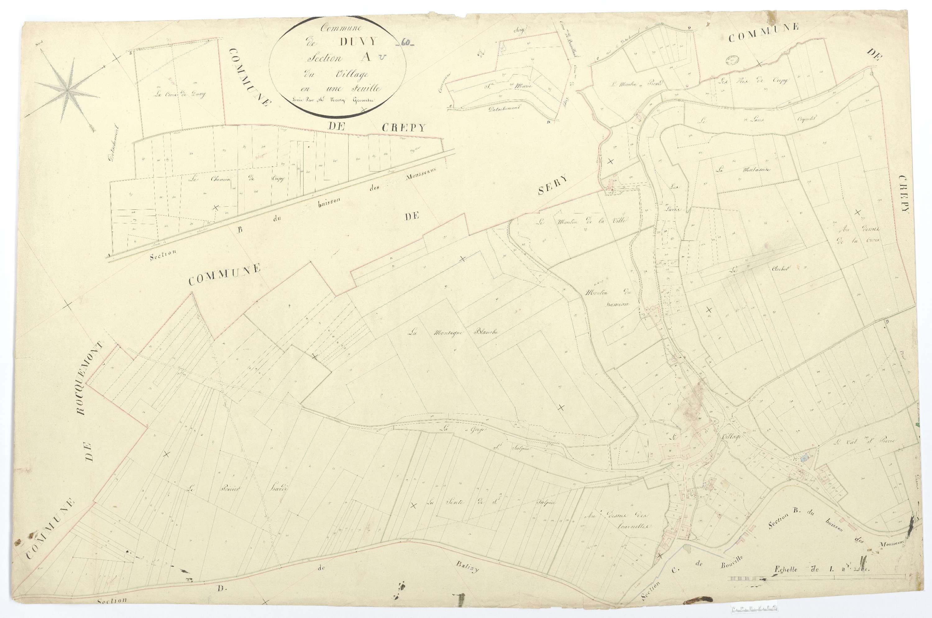 Duvy - Cadastre napoléonien (copie), section A, feuille unique