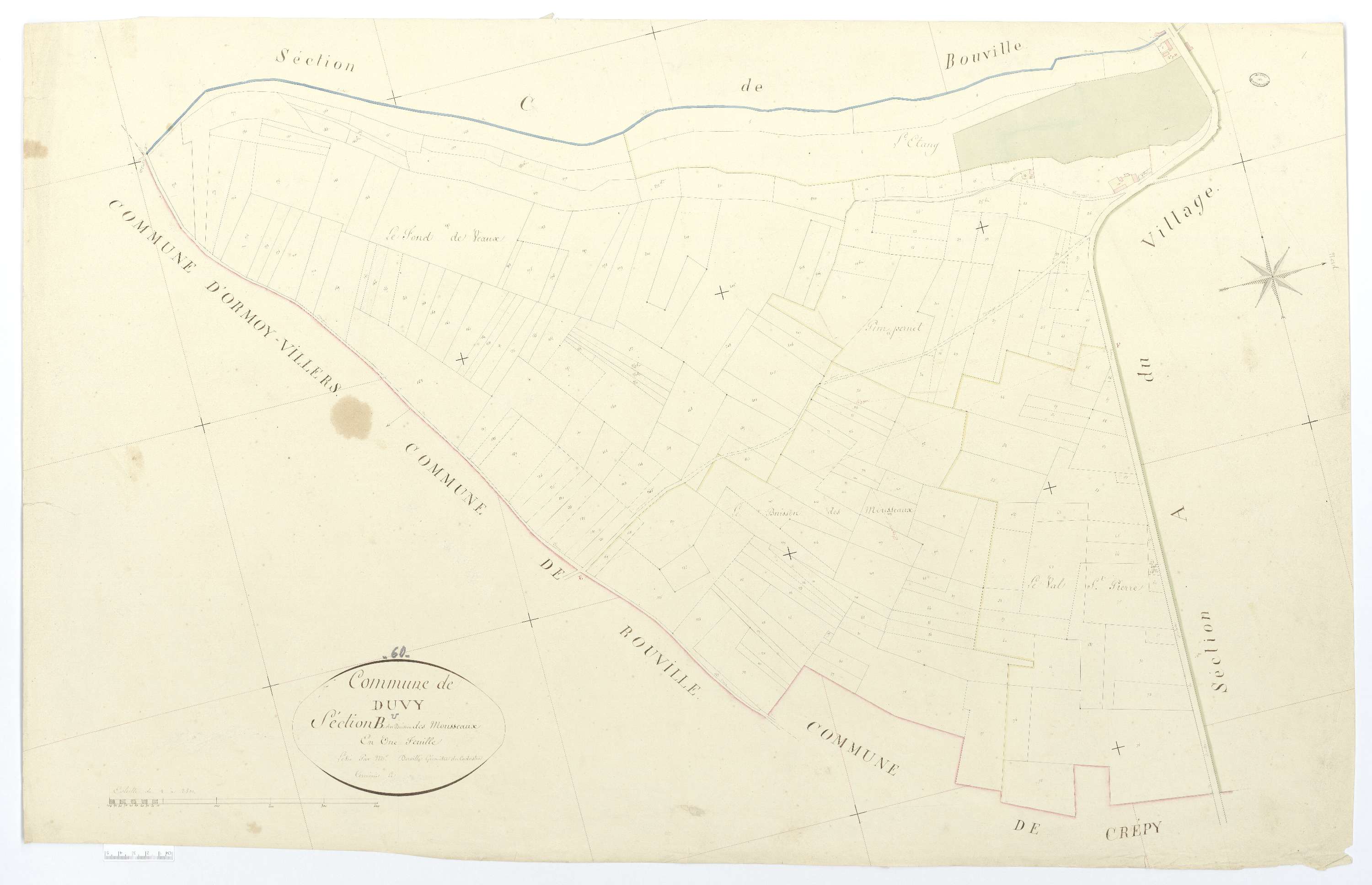 Duvy - Cadastre napoléonien, section B, feuille unique