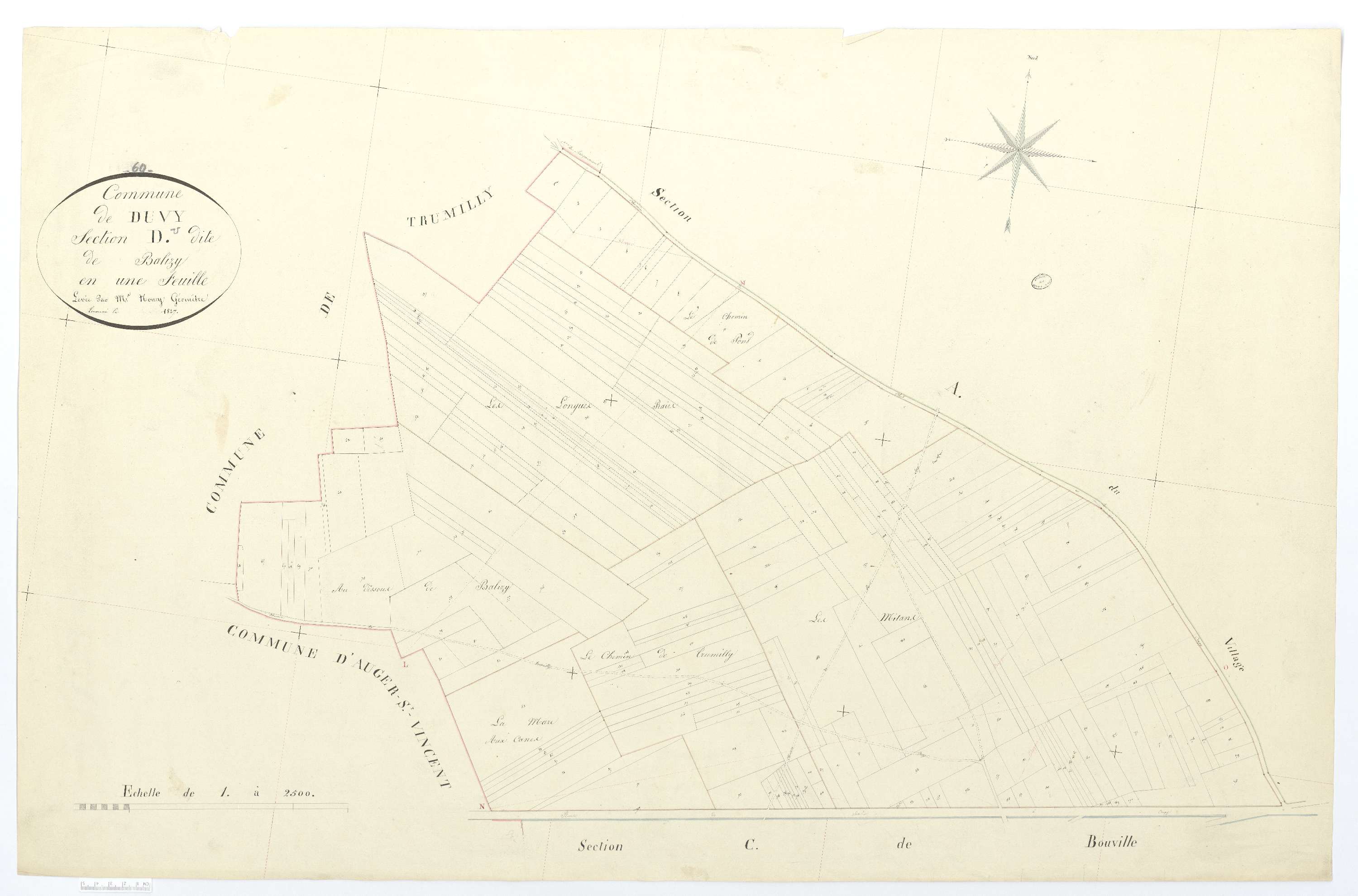 Duvy - Cadastre napoléonien, section D, feuille unique