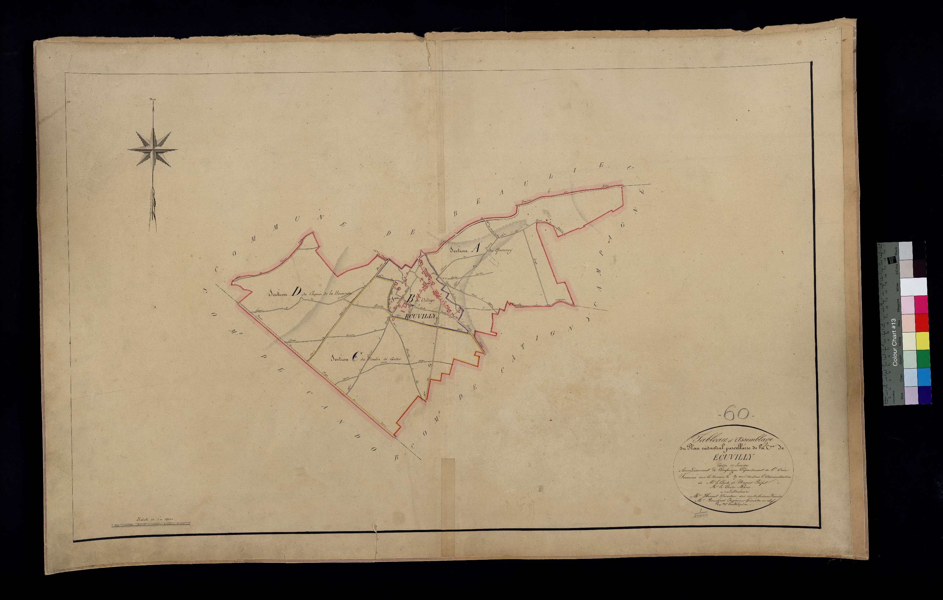 Écuvilly - Cadastre napoléonien, tableau d'assemblage