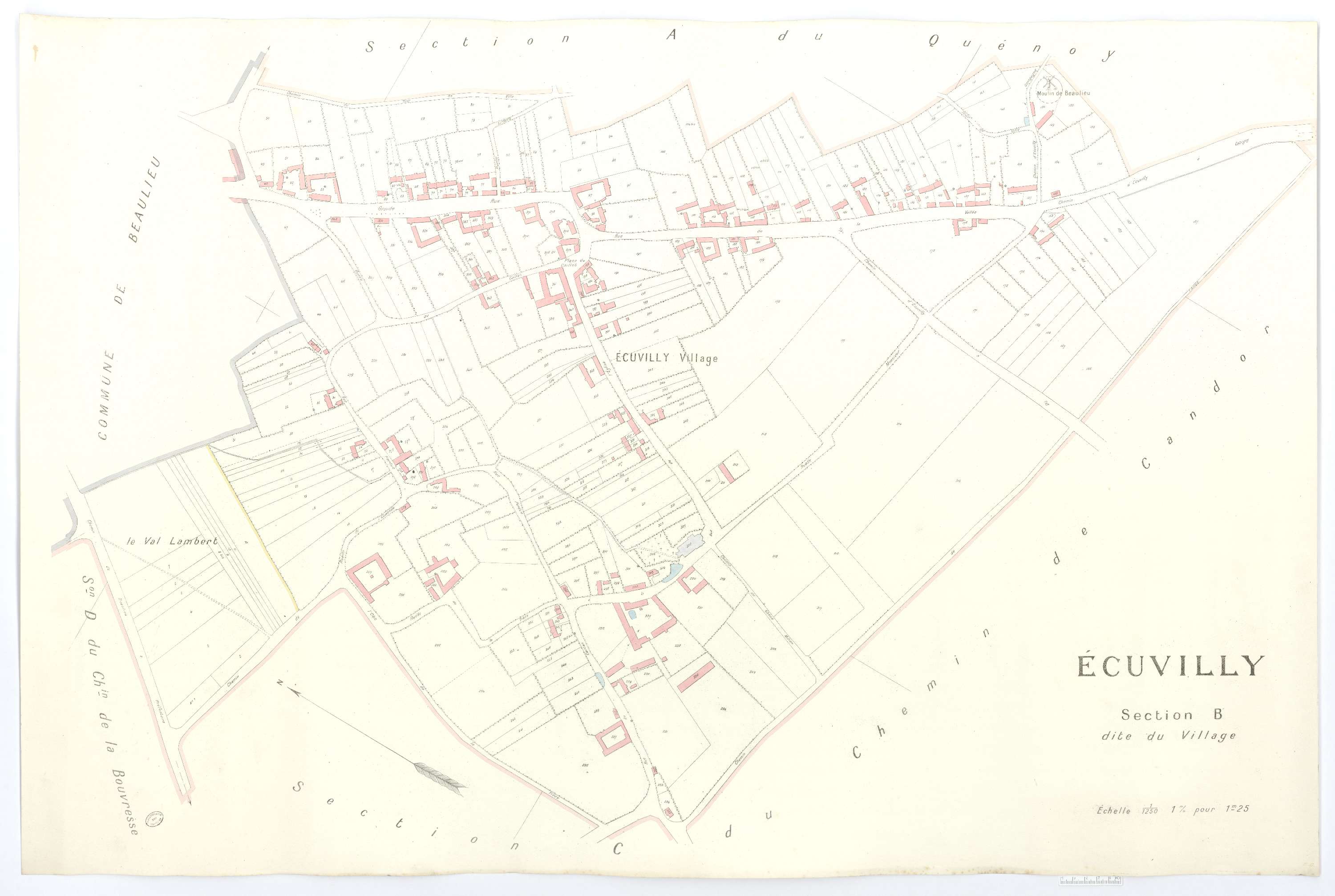 Écuvilly - Cadastre napoléonien (copie), section B, feuille unique
