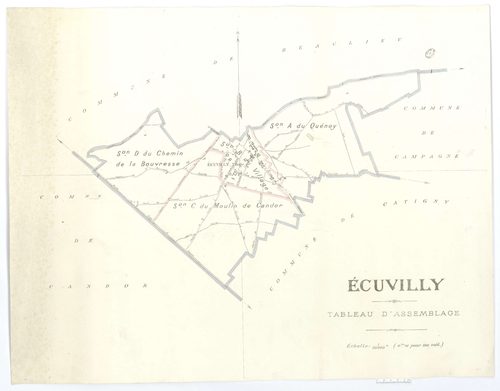 Écuvilly - Cadastre napoléonien (copie), tableau d'assemblage