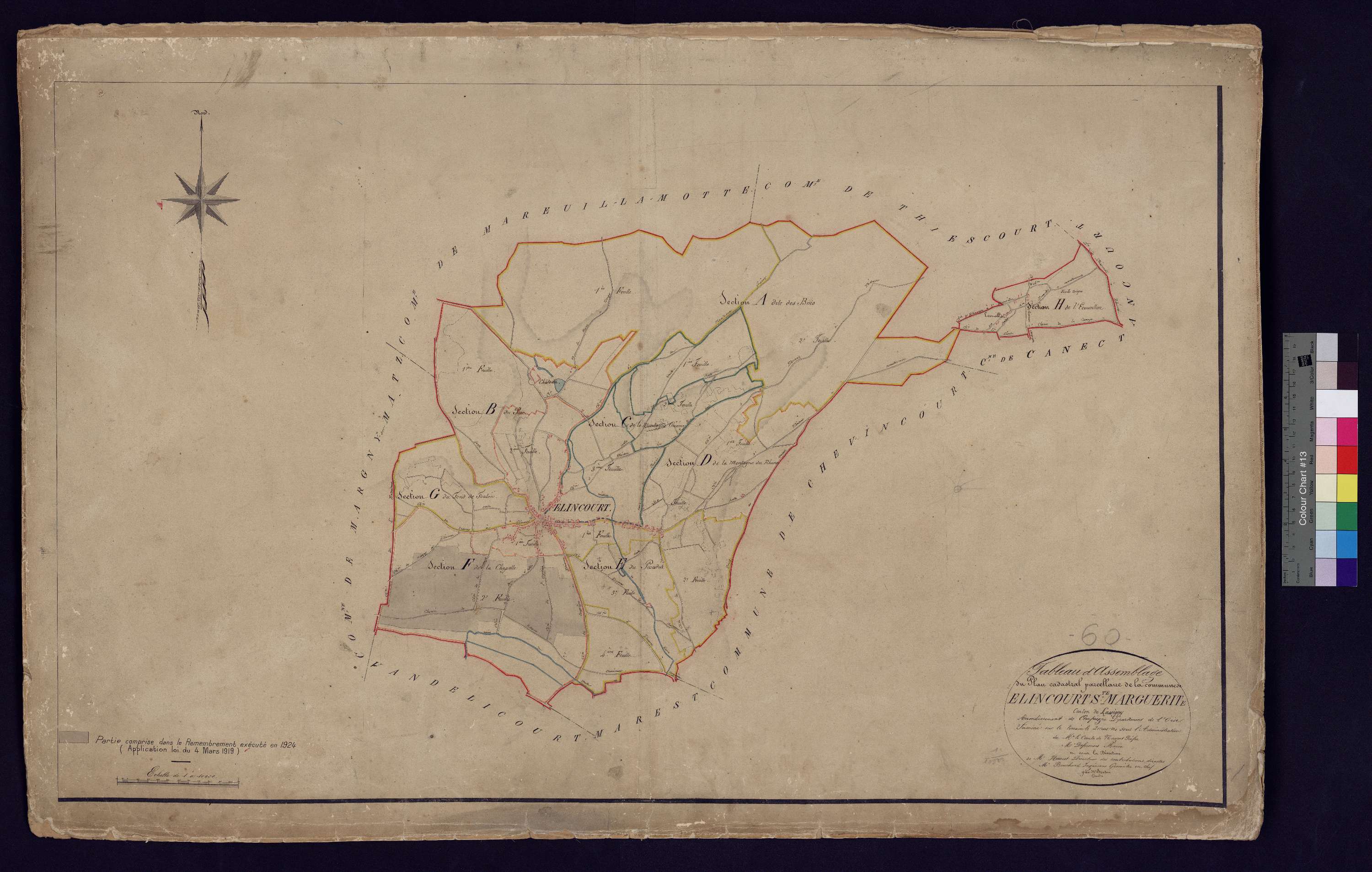 Élincourt-Sainte-Marguerite - Cadastre napoléonien, tableau d'assemblage