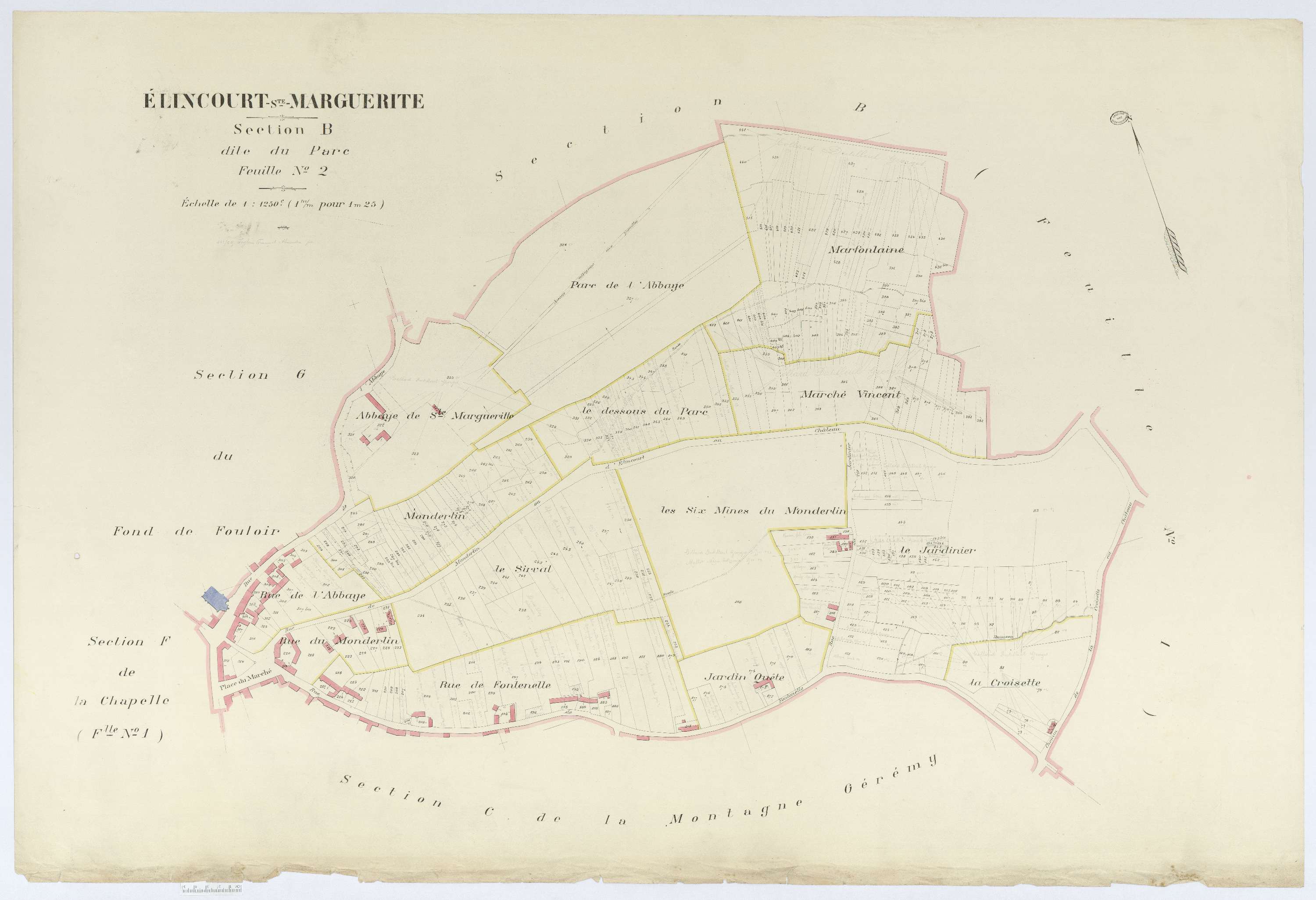 Élincourt-Sainte-Marguerite - Cadastre napoléonien (copie), section B2