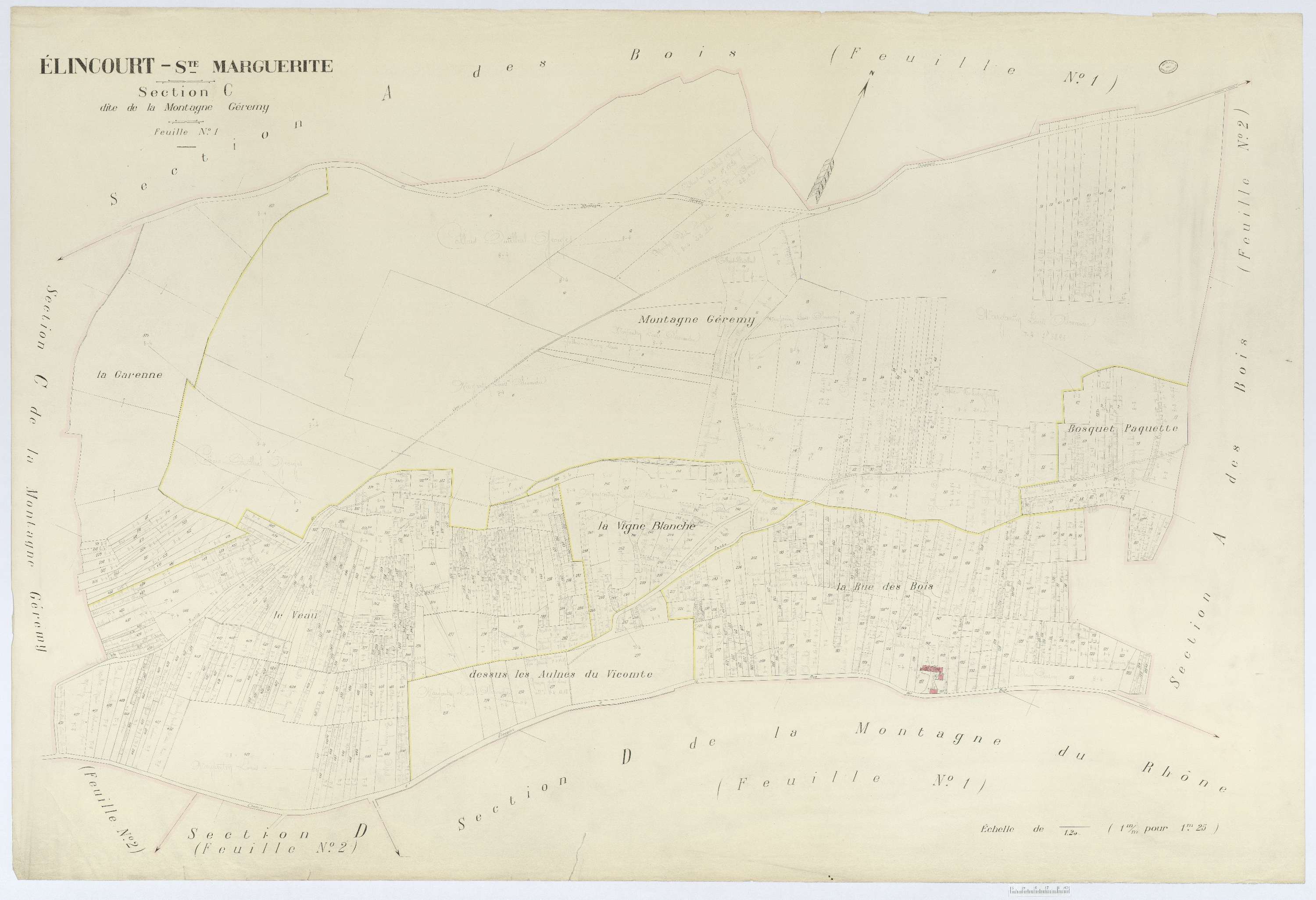 Élincourt-Sainte-Marguerite - Cadastre napoléonien (copie), section C1