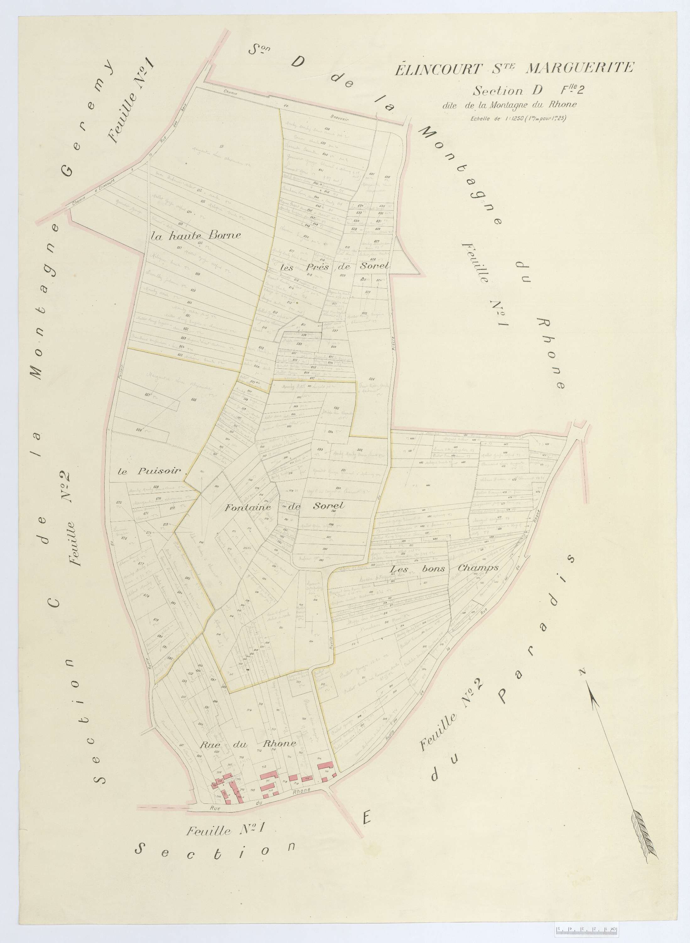 Élincourt-Sainte-Marguerite - Cadastre napoléonien (copie), section D2