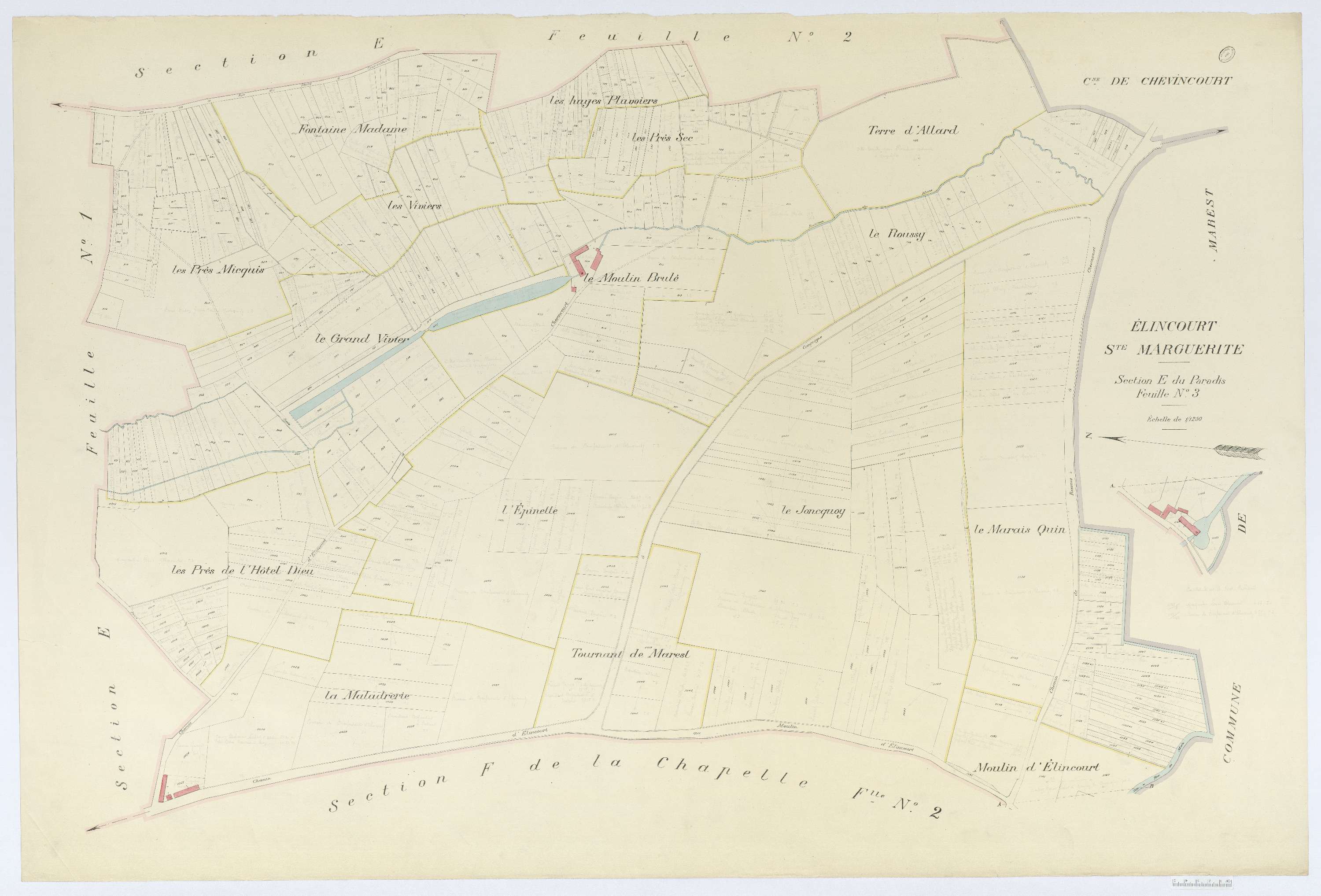 Élincourt-Sainte-Marguerite - Cadastre napoléonien (copie), section E3