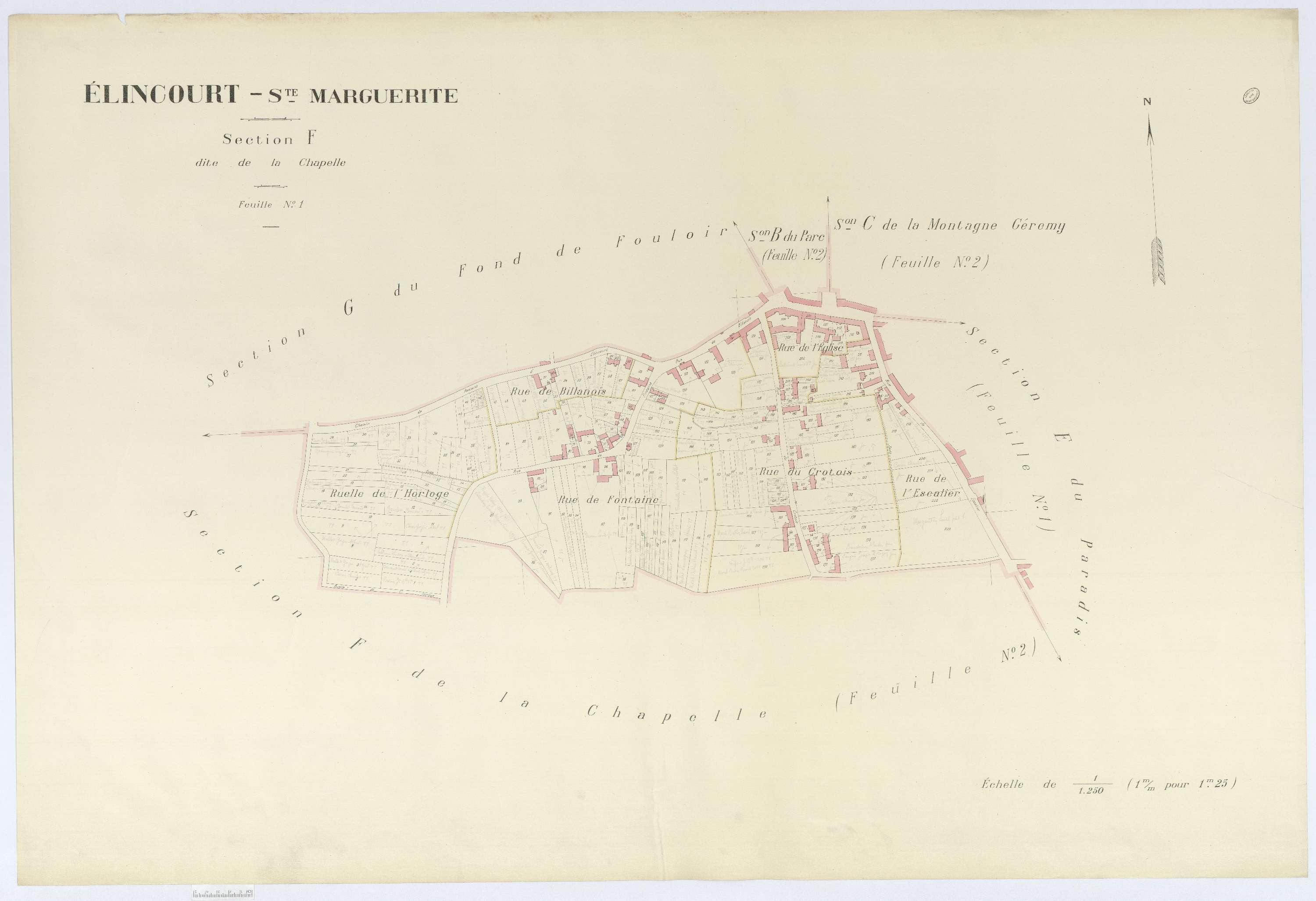 Élincourt-Sainte-Marguerite - Cadastre napoléonien (copie), section F1