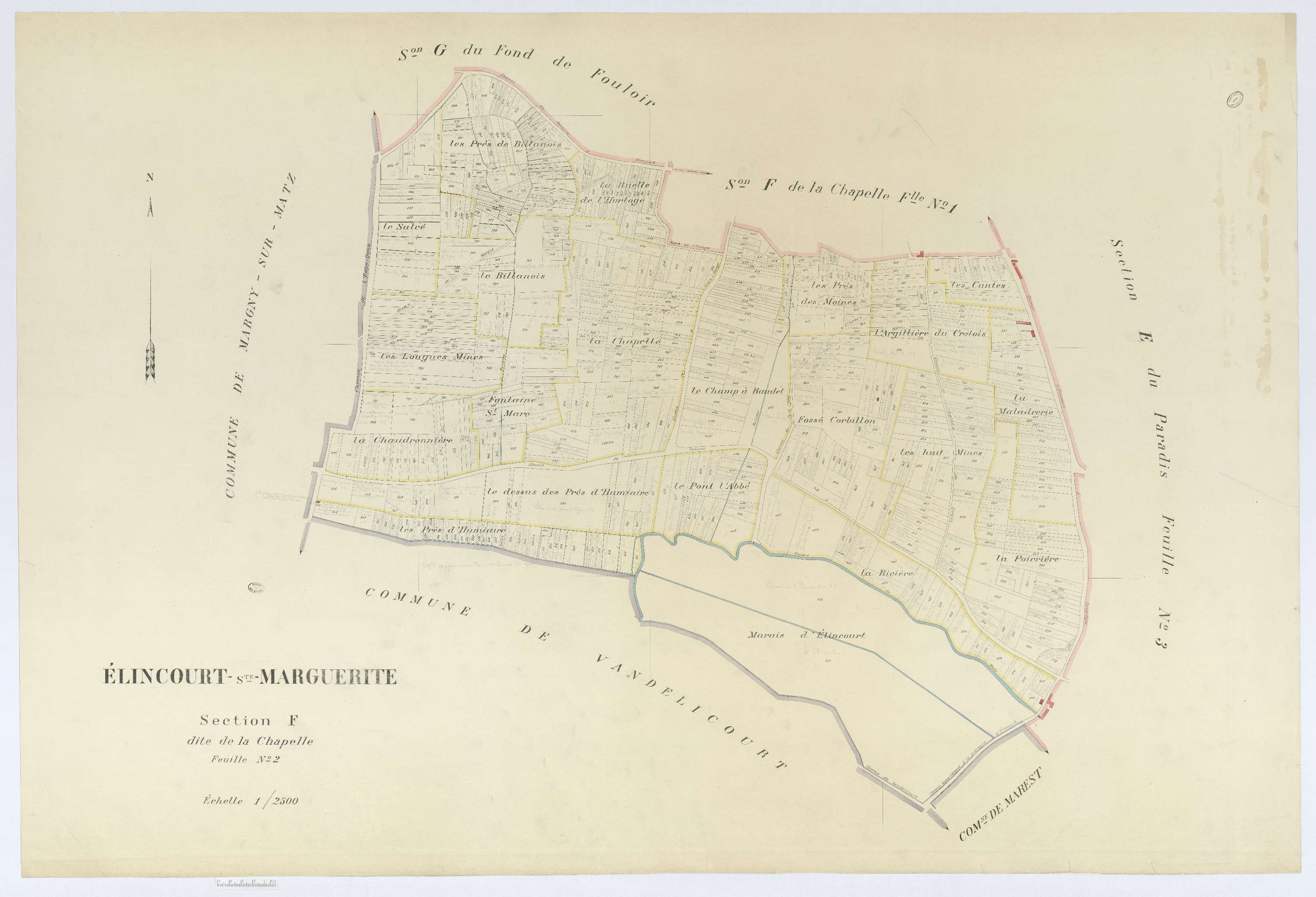 Élincourt-Sainte-Marguerite - Cadastre napoléonien (copie), section F2