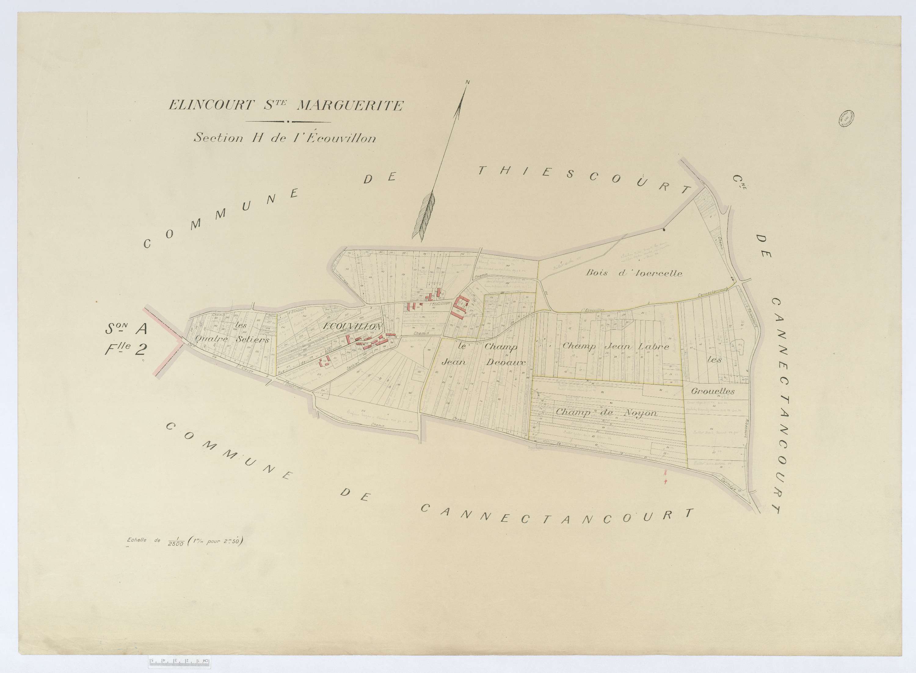 Élincourt-Sainte-Marguerite - Cadastre napoléonien (copie), section H, feuille unique