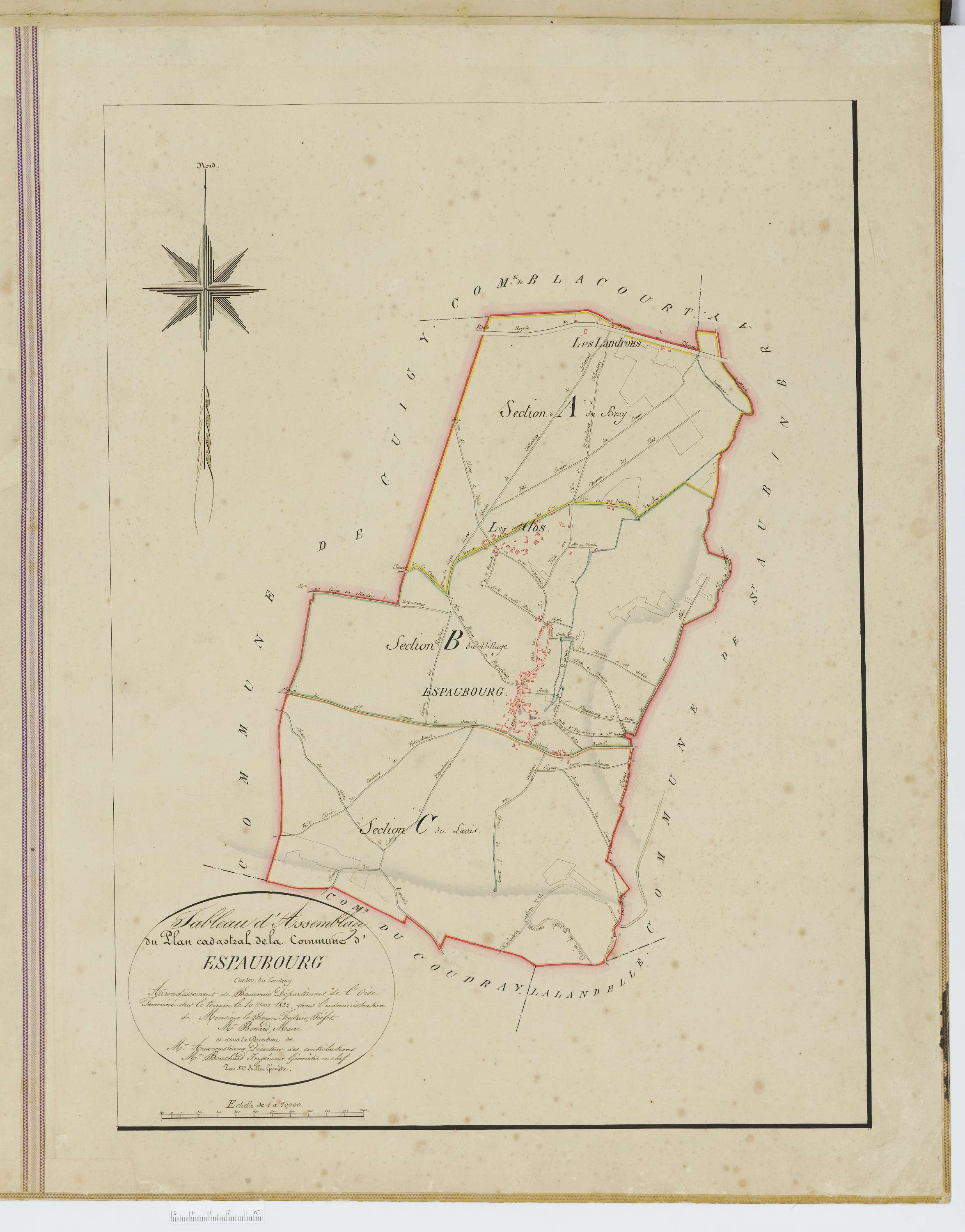 Espaubourg - Cadastre napoléonien, tableau d'assemblage