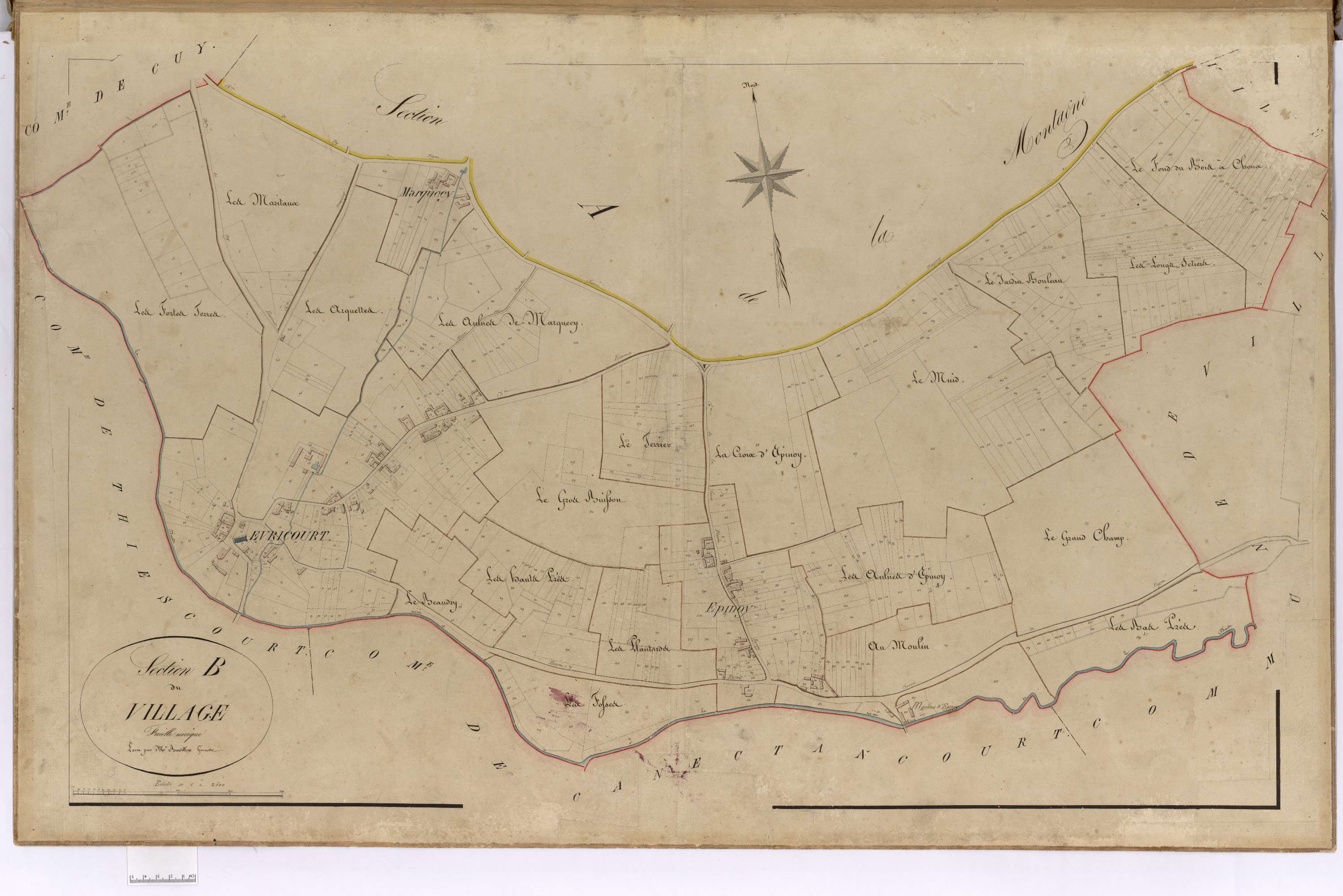 Évricourt - Cadastre napoléonien, section B