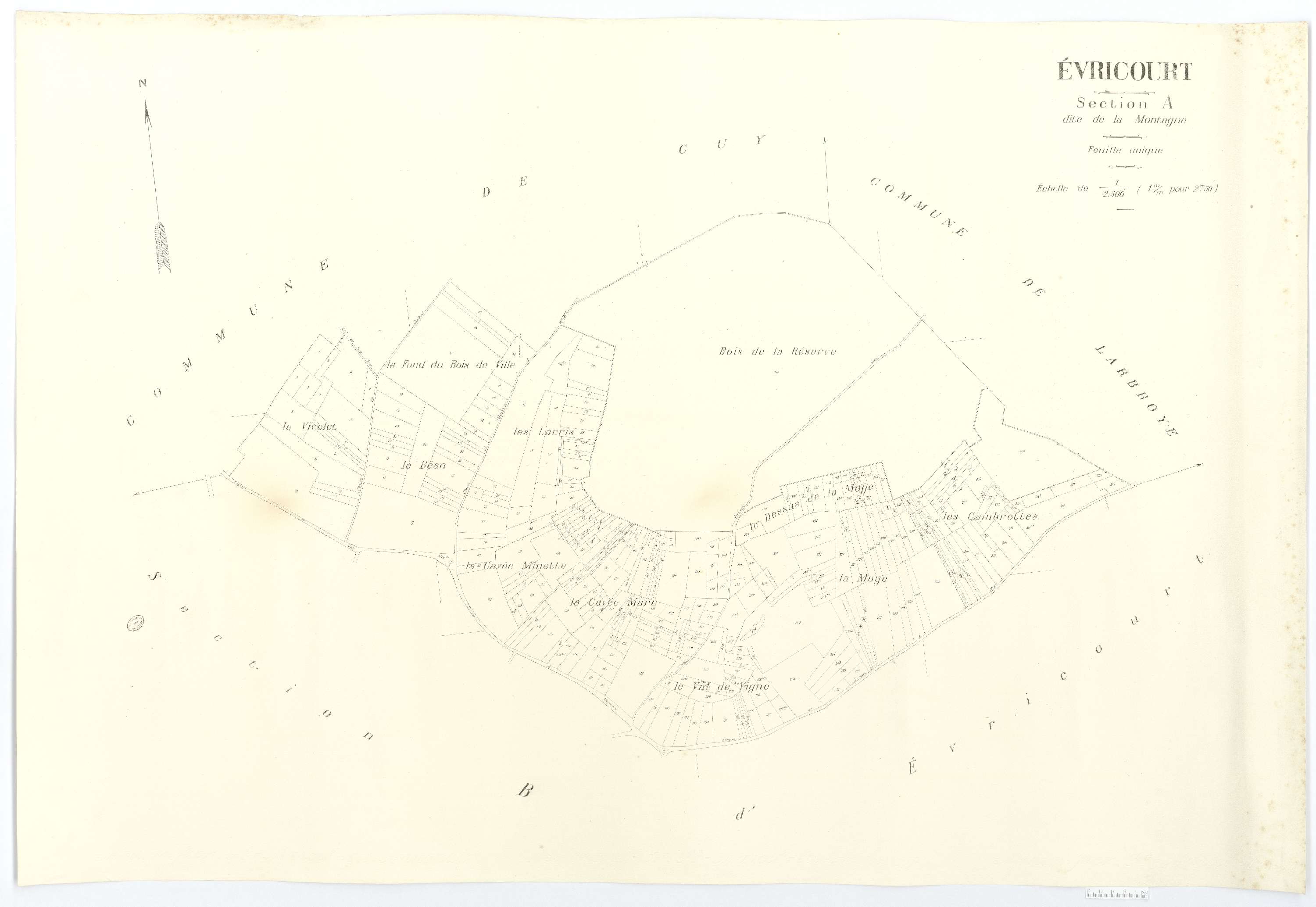 Évricourt - Cadastre napoléonien (copie), section A, feuille unique