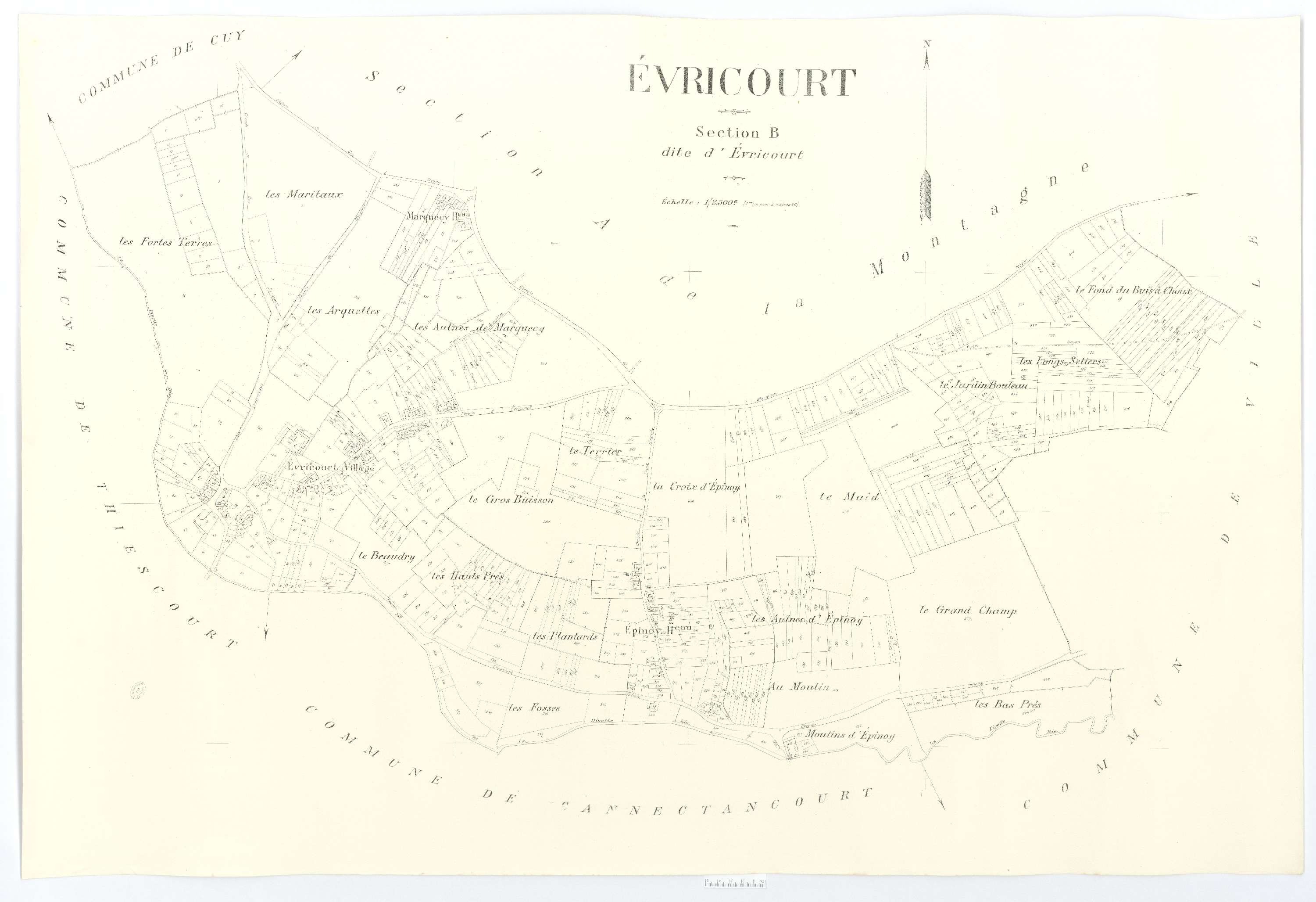 Évricourt - Cadastre napoléonien (copie), section B, feuille unique
