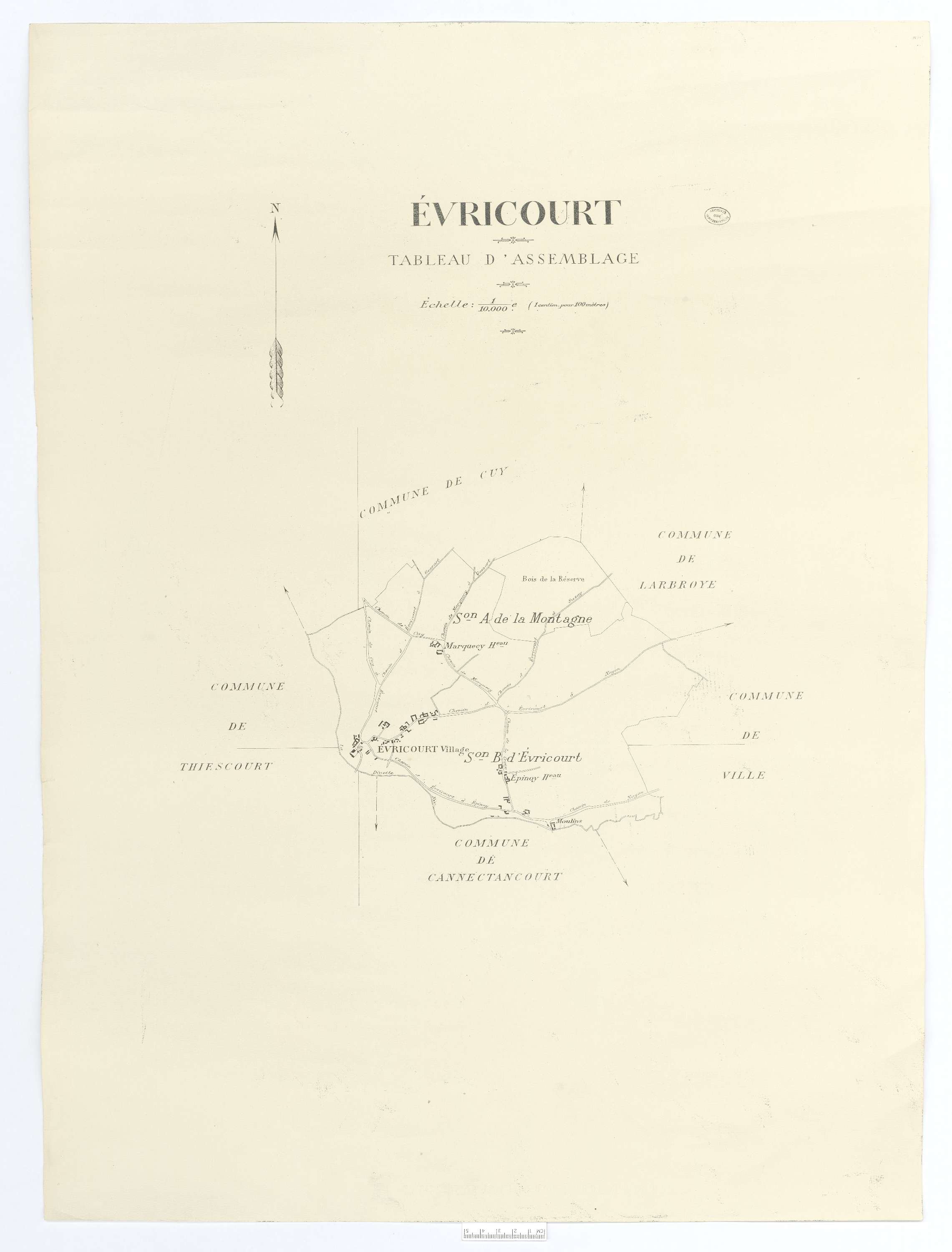 Évricourt - Cadastre napoléonien (copie), tableau d'assemblage