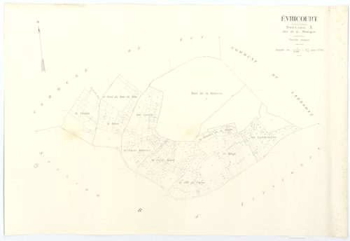 Évricourt - Cadastre napoléonien (copie), section A, feuille unique