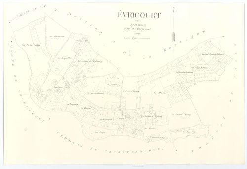 Évricourt - Cadastre napoléonien (copie), section B, feuille unique