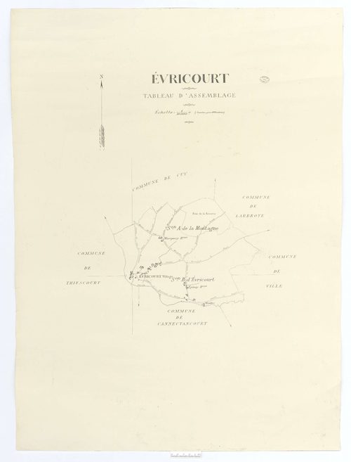 Évricourt - Cadastre napoléonien (copie), tableau d'assemblage