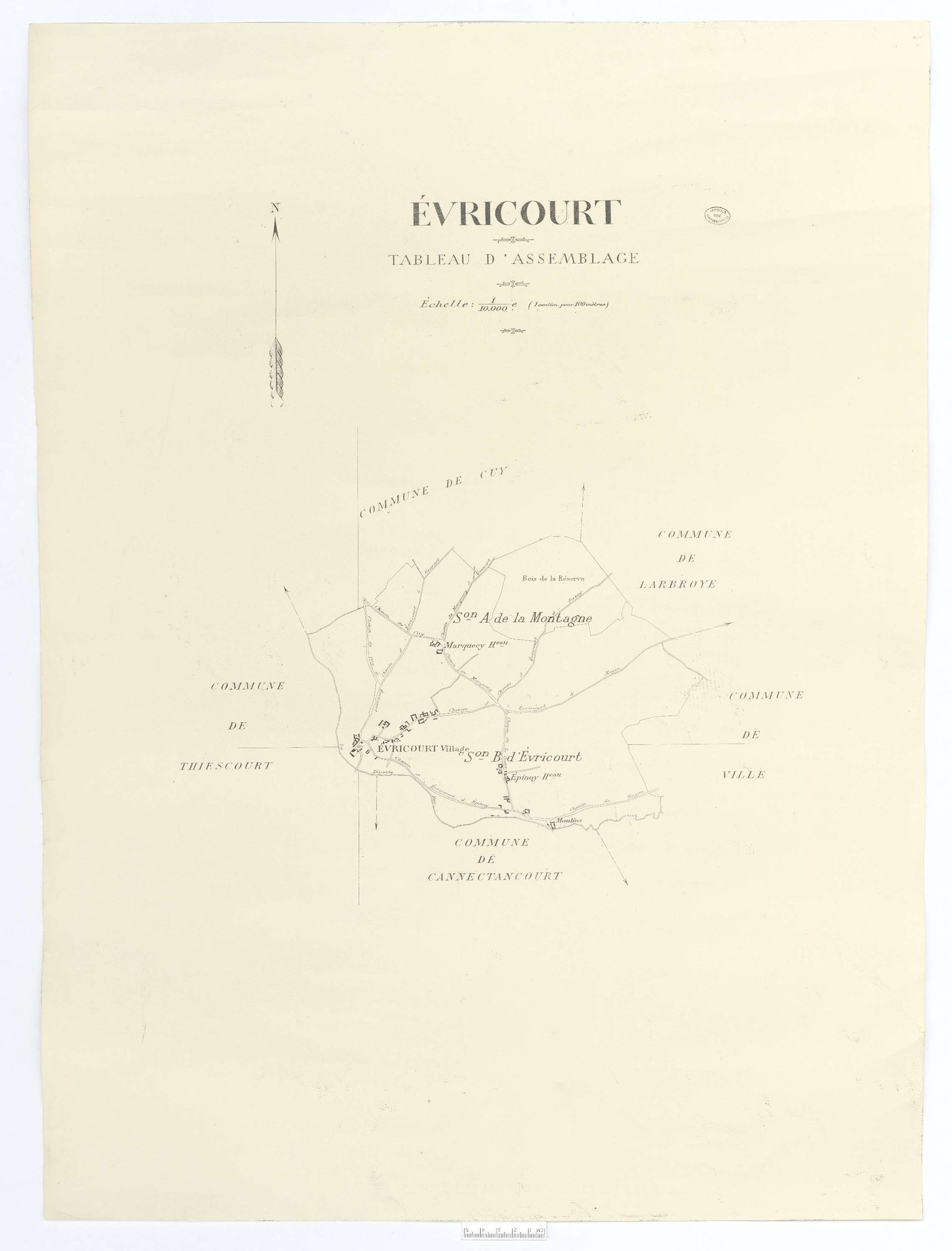Évricourt - Cadastre napoléonien (copie), tableau d'assemblage