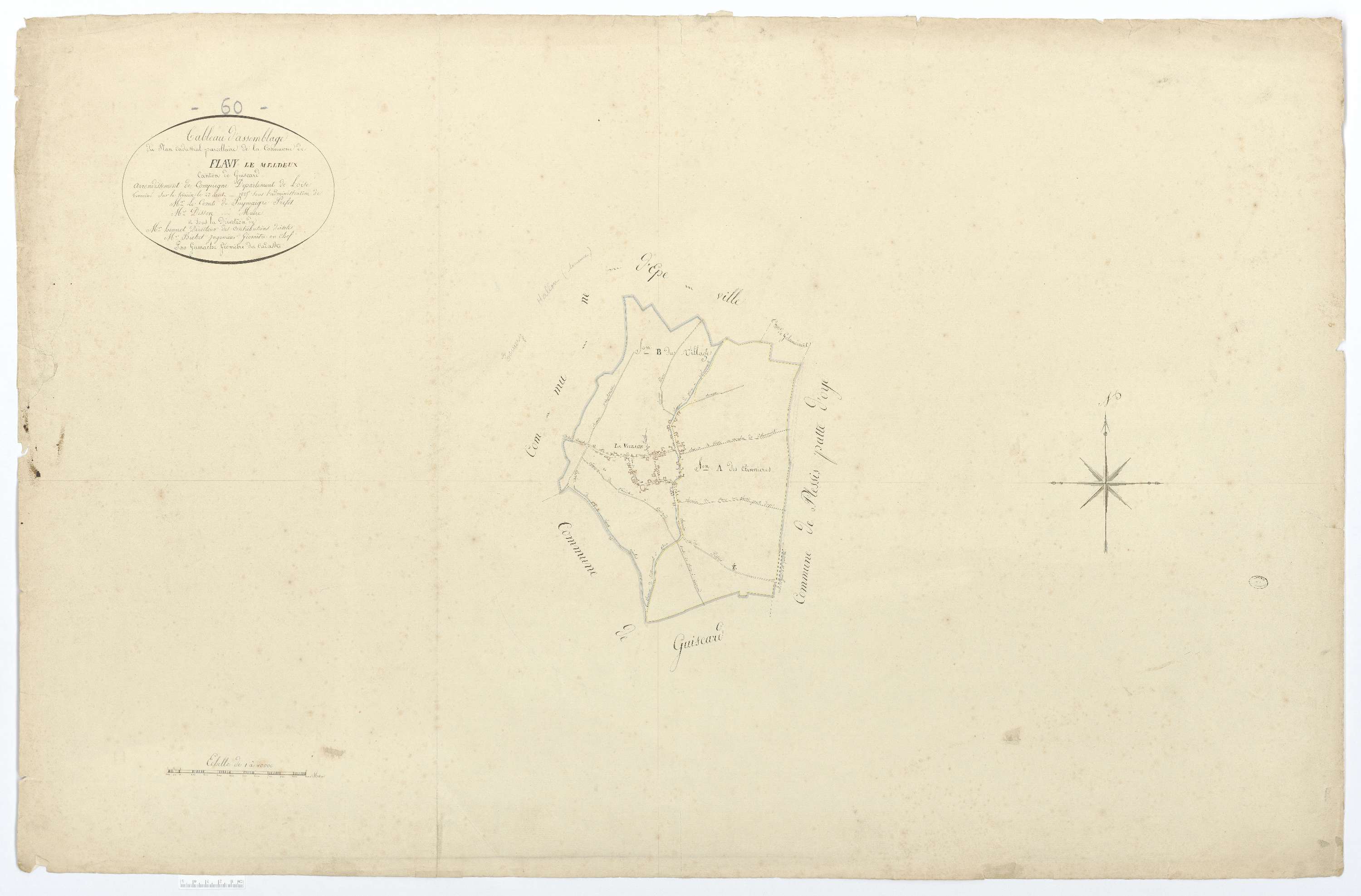 Flavy-le-Meldeux - Cadastre napoléonien, tableau d'assemblage