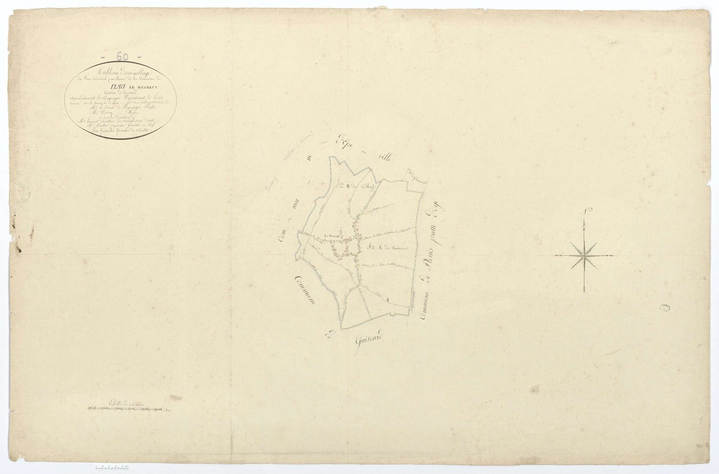 Flavy-le-Meldeux - Cadastre napoléonien, tableau d'assemblage