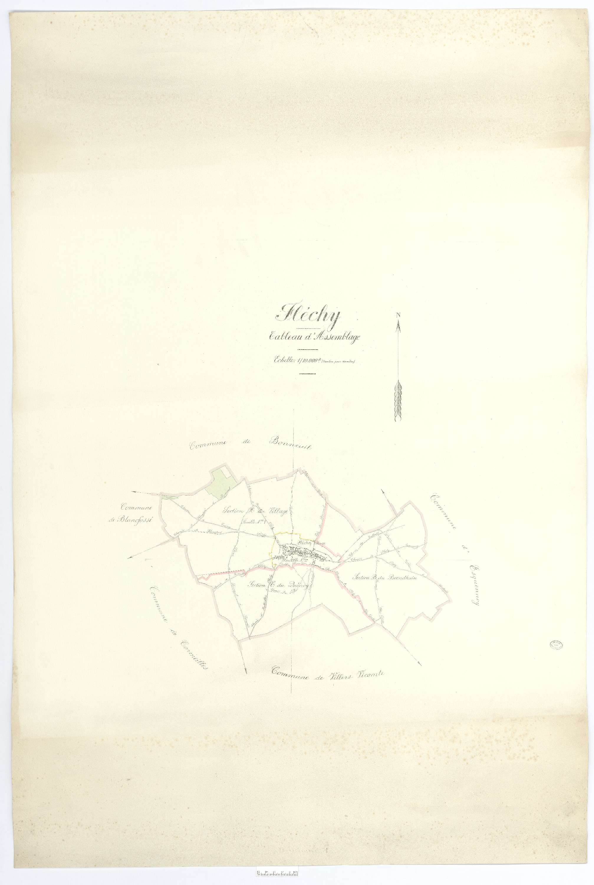 Fléchy - Cadastre napoléonien (copie), tableau d'assemblage
