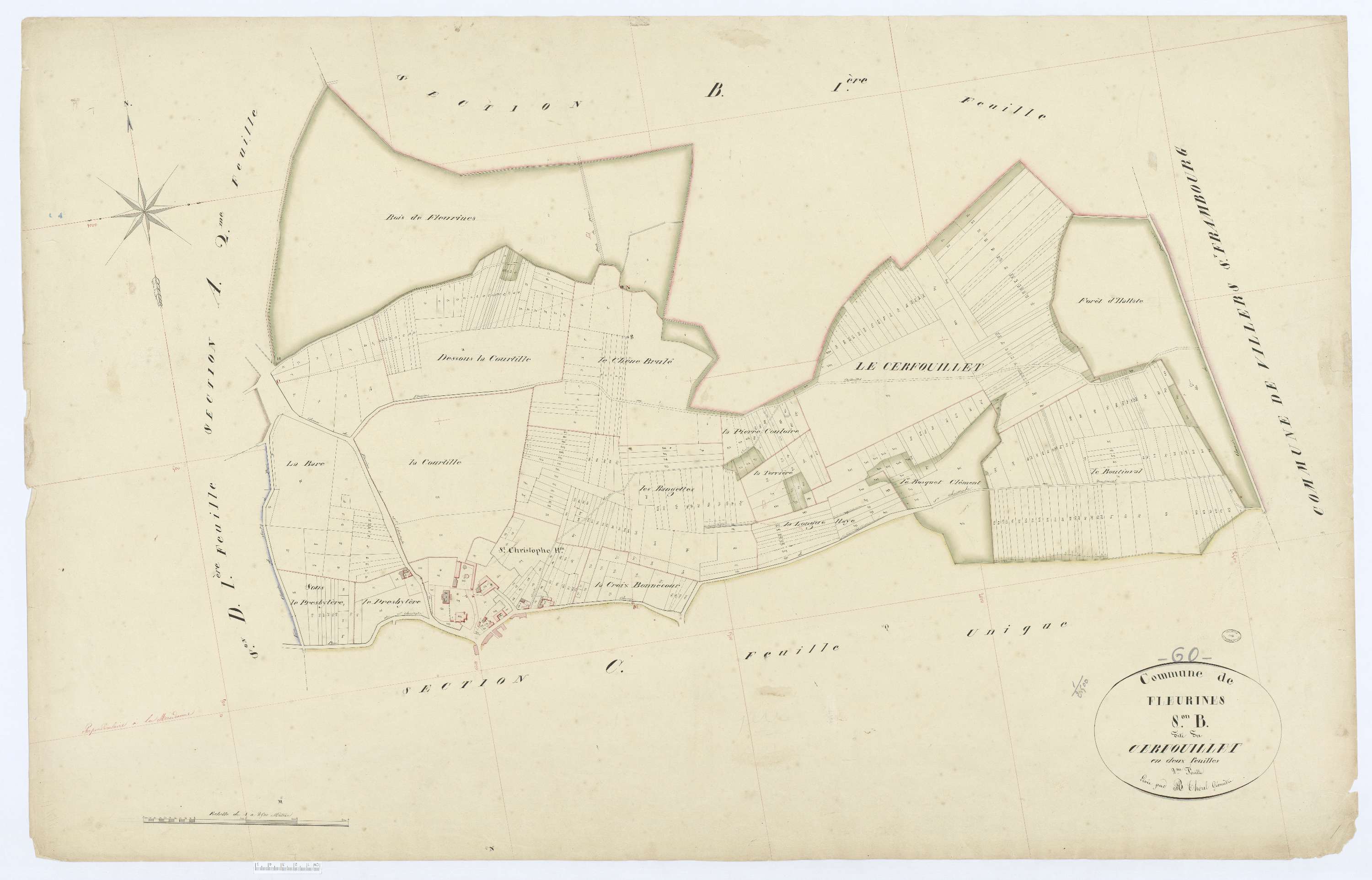 Fleurines - Cadastre napoléonien, section B2