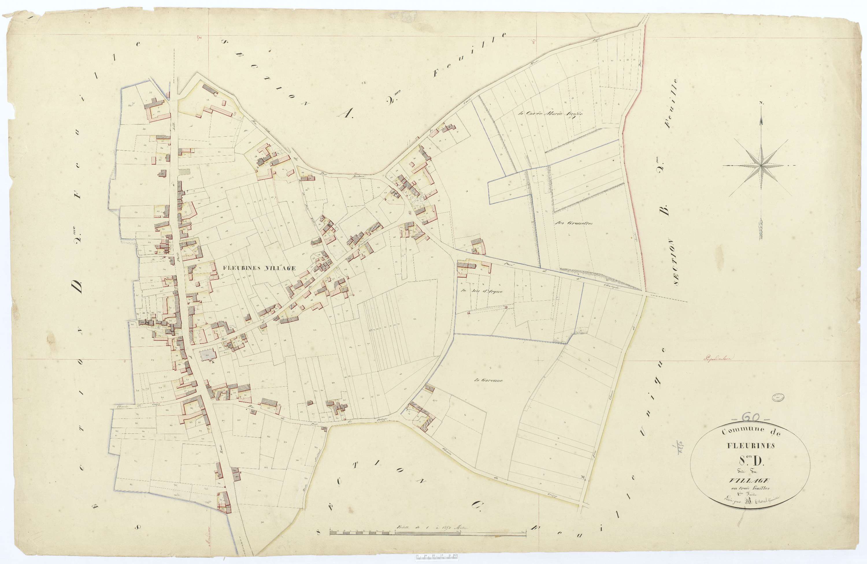Fleurines - Cadastre napoléonien, section D1