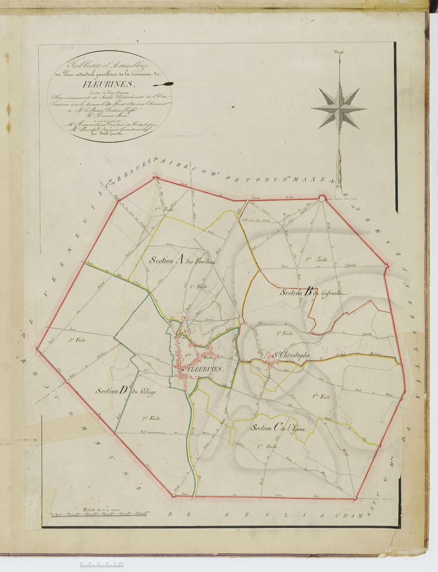 Fleurines - Cadastre napoléonien, tableau d'assemblage