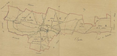 Fleury - Cadastre napoléonien, copie calque du tableau d'assemblage