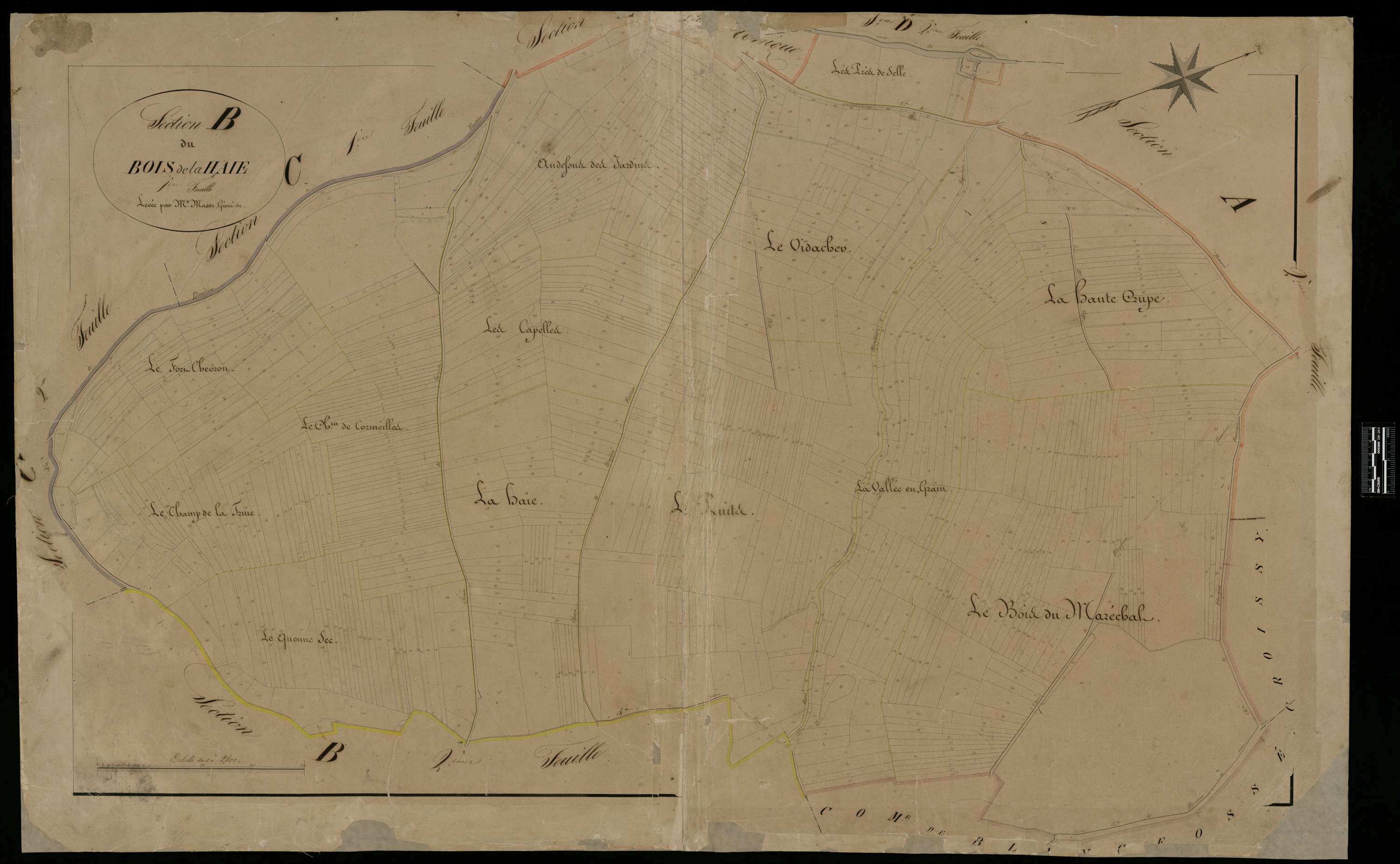 Fontaine-Bonneleau - Cadastre napoléonien, section B1