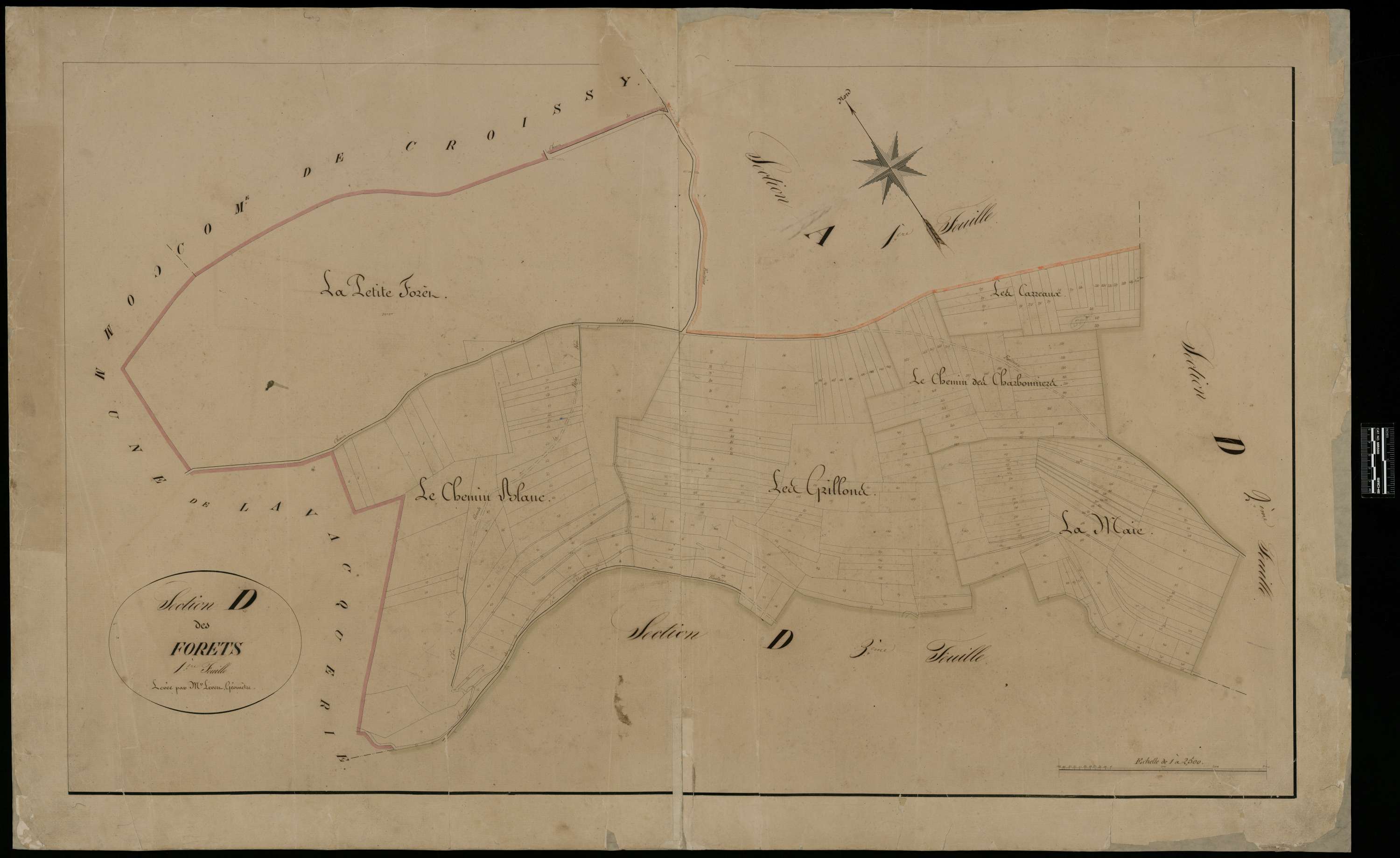 Fontaine-Bonneleau - Cadastre napoléonien, section D1