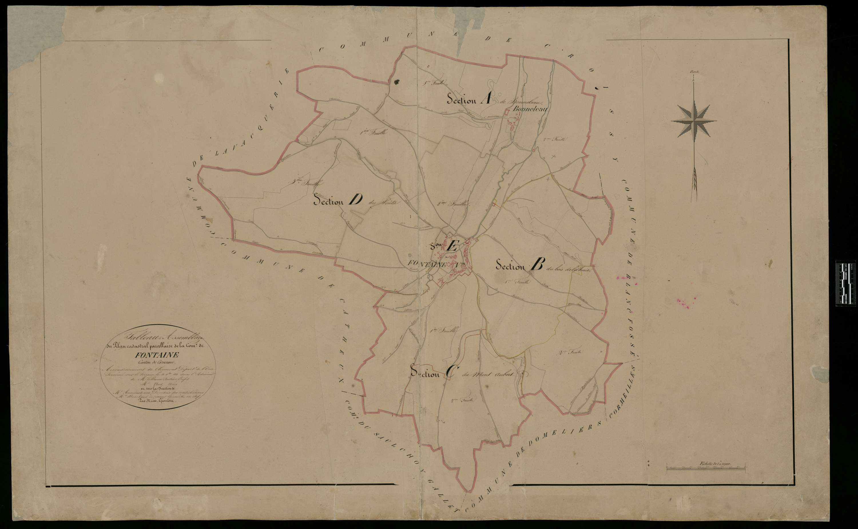 Fontaine-Bonneleau - Cadastre napoléonien, tableau d'assemblage